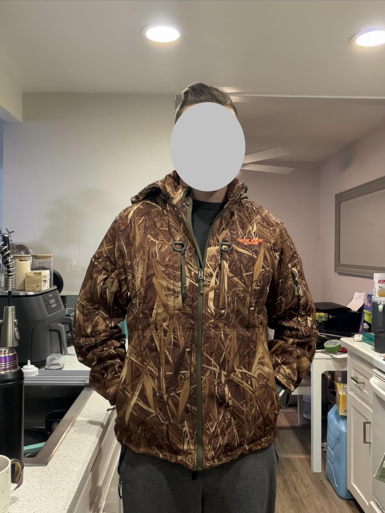 NEW VIEW Camo Hunting Jackets for Men, Warm Fleece Lined Hunting Jacket with Hood, Quiet Water Resistant Hunting Clothes customer photo 1