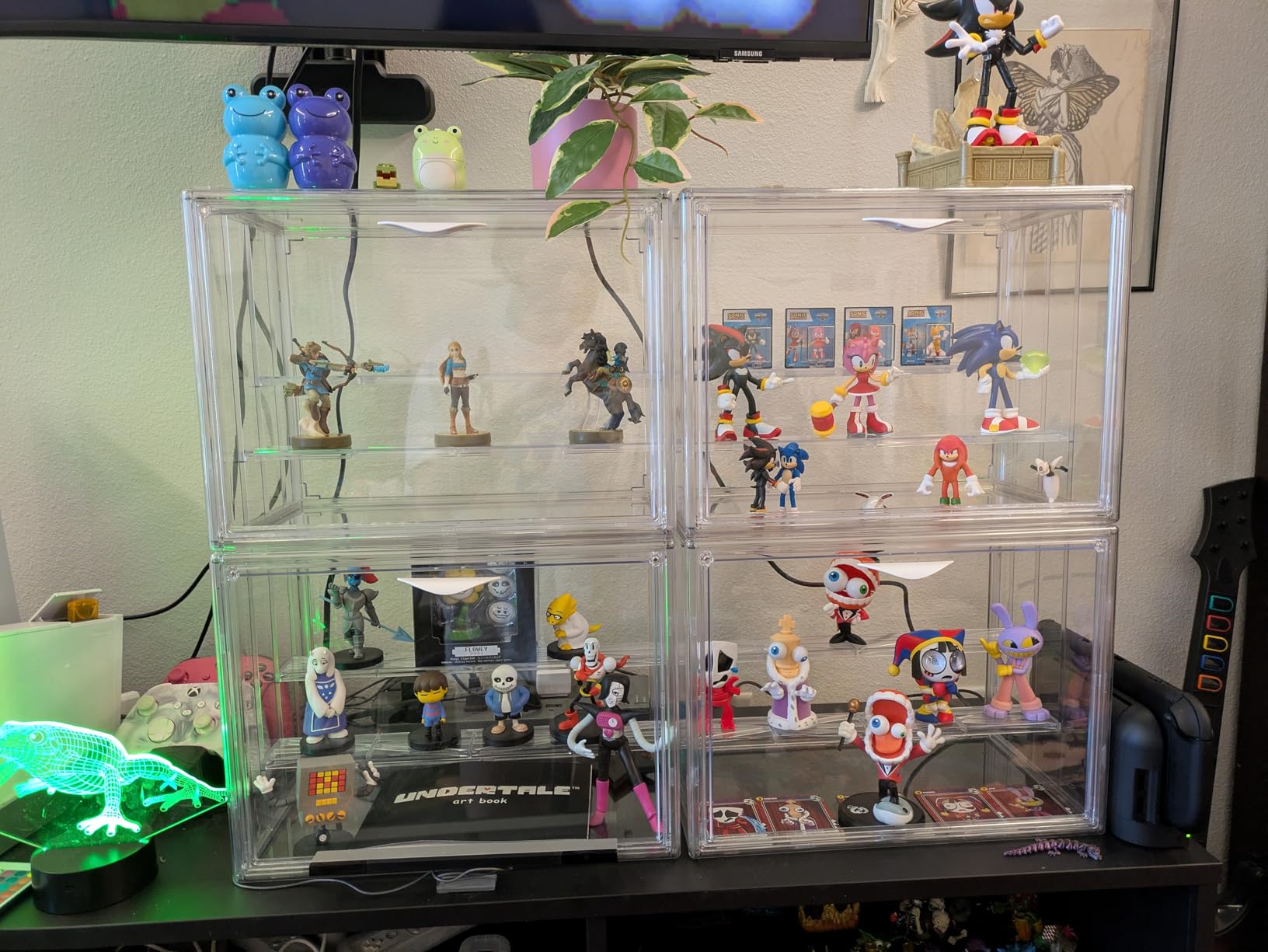 3 Layer Acrylic Display Case Stackable Clear Box for Collectibles, 2 Pack | Removable Adjustable Partitions & Magnetic Door, Dustproof customer photo 2