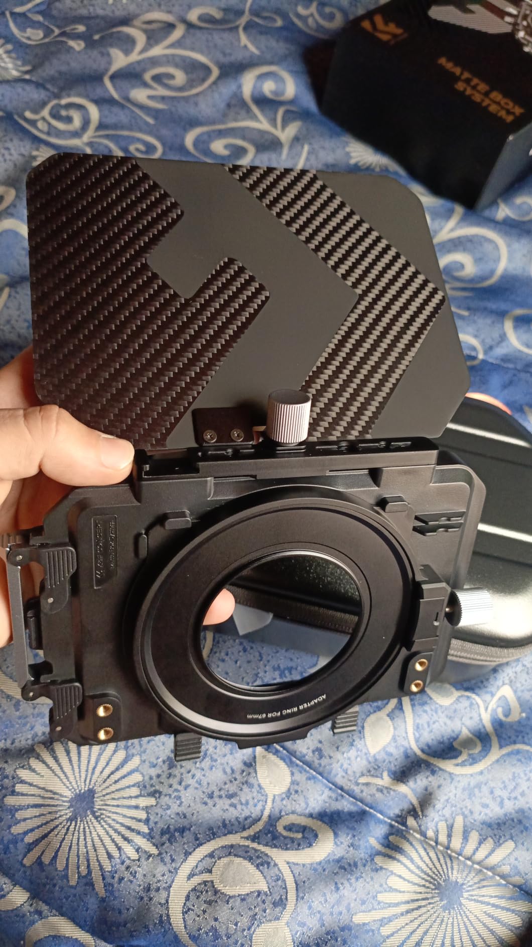 K&F CONCEPT Mini Matte Box, DSLR Mattebox with Carbon Fiber Top Flag Square Filters Trays, for 67/72/77/82/95mm Lenses, for 4x5.65 Square ND UV Filter/Circular Filter customer photo 1