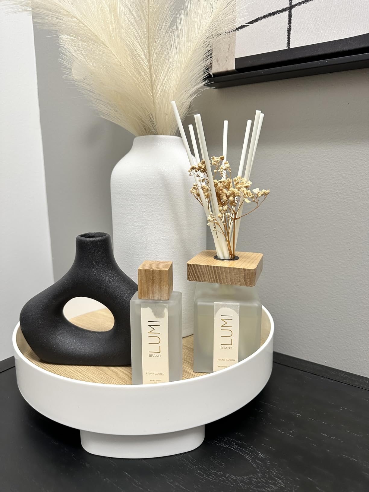 Luxury Aroma Gift Set | Peony Garden Scent - Reed Diffuser (200ml), Wood Wick Soy Candle (200g), Room Spray (50ml) | Includes Dried Flowers & 8 Reeds | Luxurious Fragrance for Home Decor | Great Gifts customer photo 2