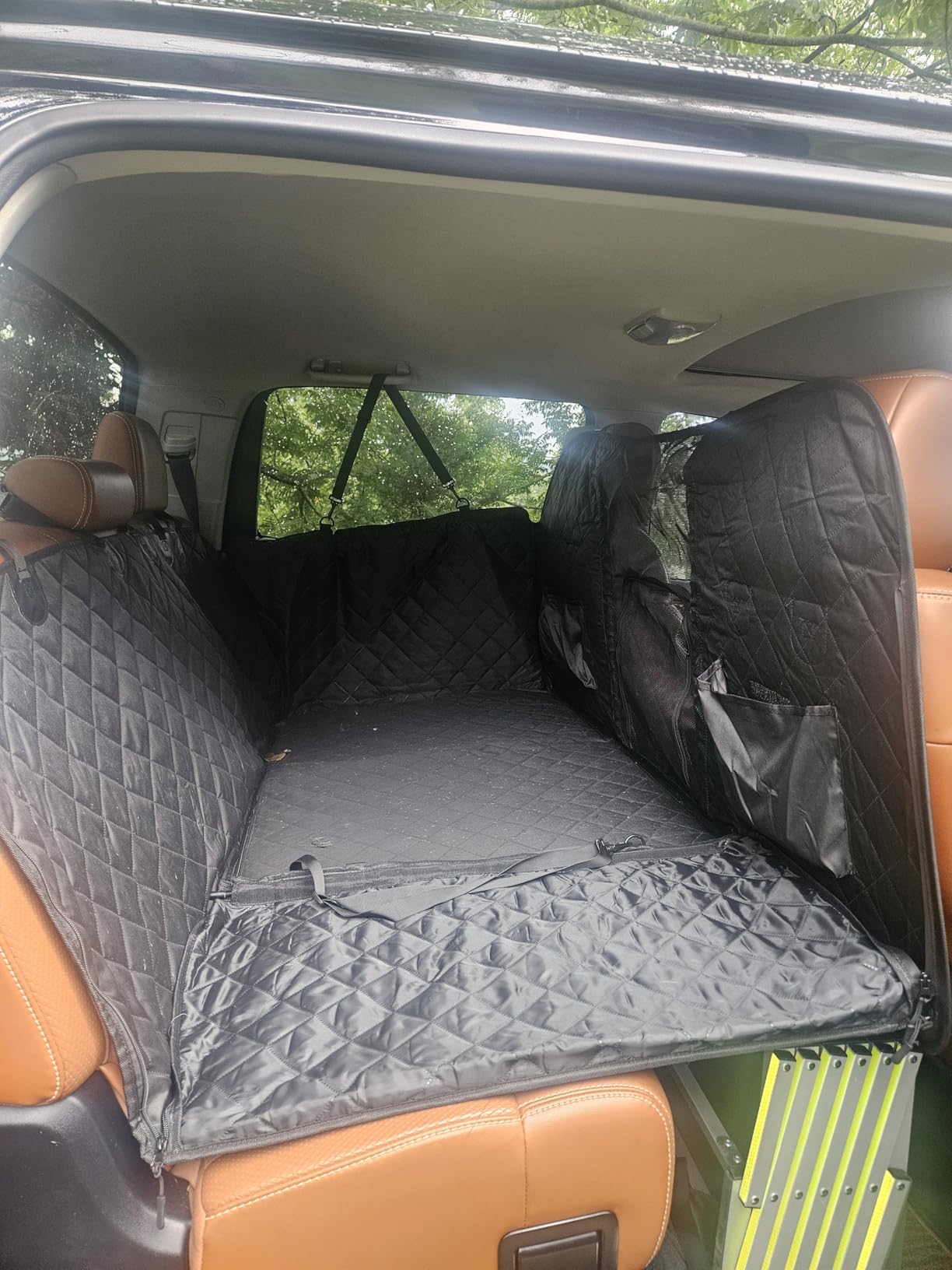 Dog Car Seat Cover for Back Seat, Hard Bottom, PU Leather Extender | Anti Scratch Backseat Dog Hammock for Cars, SUVs, Sedan, Waterproof, Pet Travel Bed, Easy to Clean, Non-Slip, Supports 420lbs customer photo 2