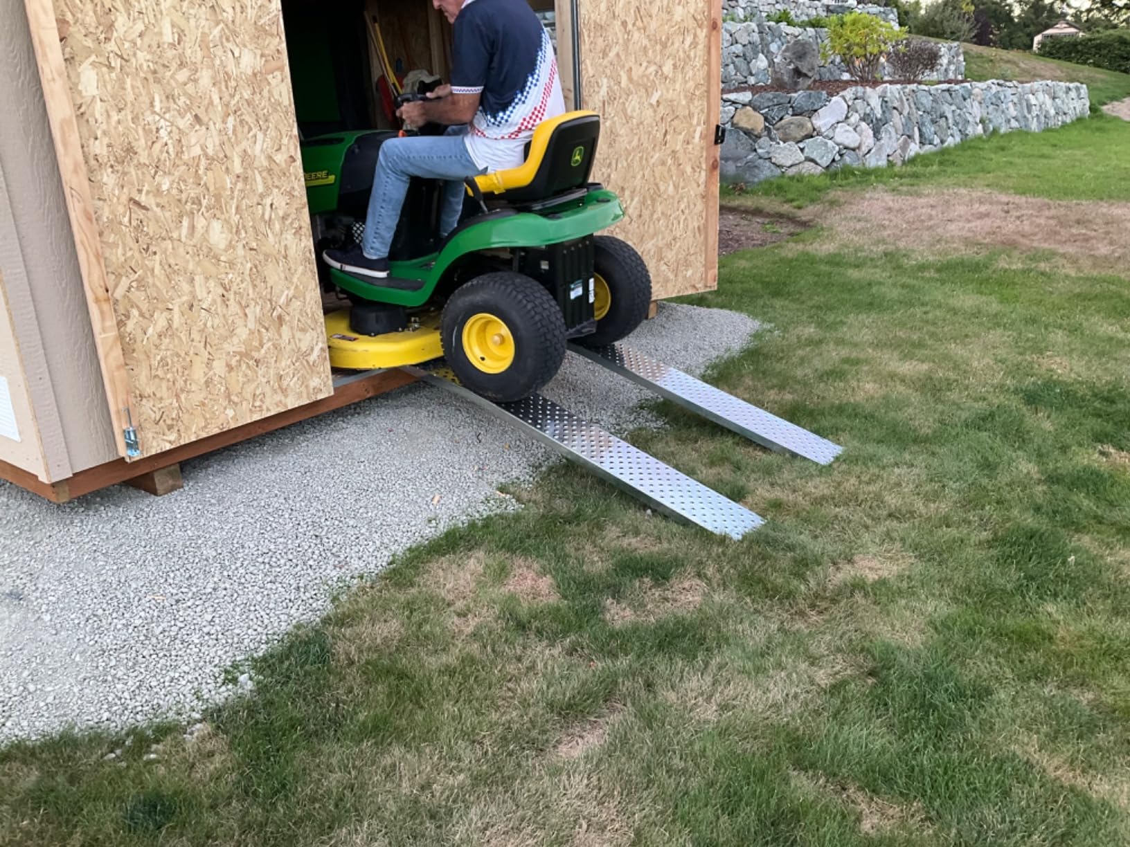 Loading Ramps - Set of Two 77-Inch Folding Ramps for ATVs, Motorcycles, Mowers, Carts, and More - 2200lb Combined Capacity Car Ramp Set by Stalwart customer photo 1