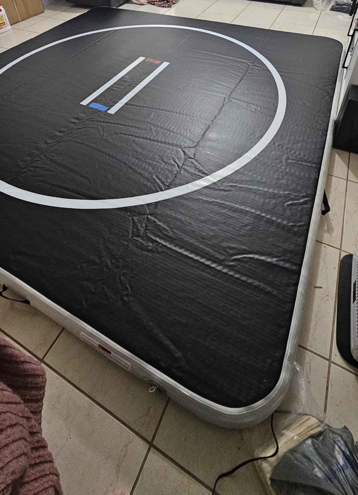 FBSPORT Inflatable Wrestling Mat 10ft/6.6ft/5ft, Outdoor and Indoor PVC Jiu Jitsu Mats, Gymnastics Training Mat Foldable for BJJ, MMA customer photo 2