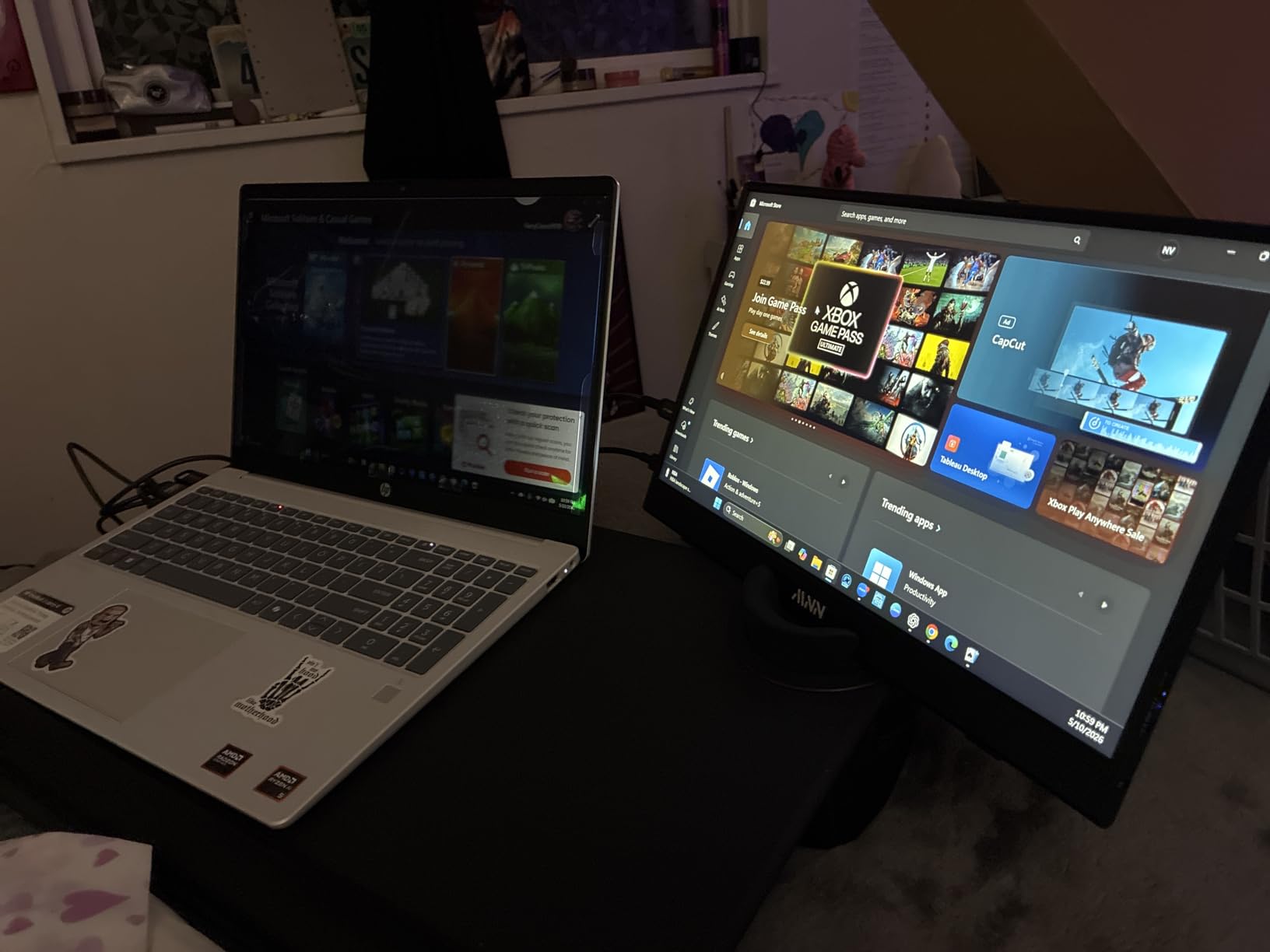 SAIJI Laptop Lap Desk with External Monitor Holder Fits Up to 17