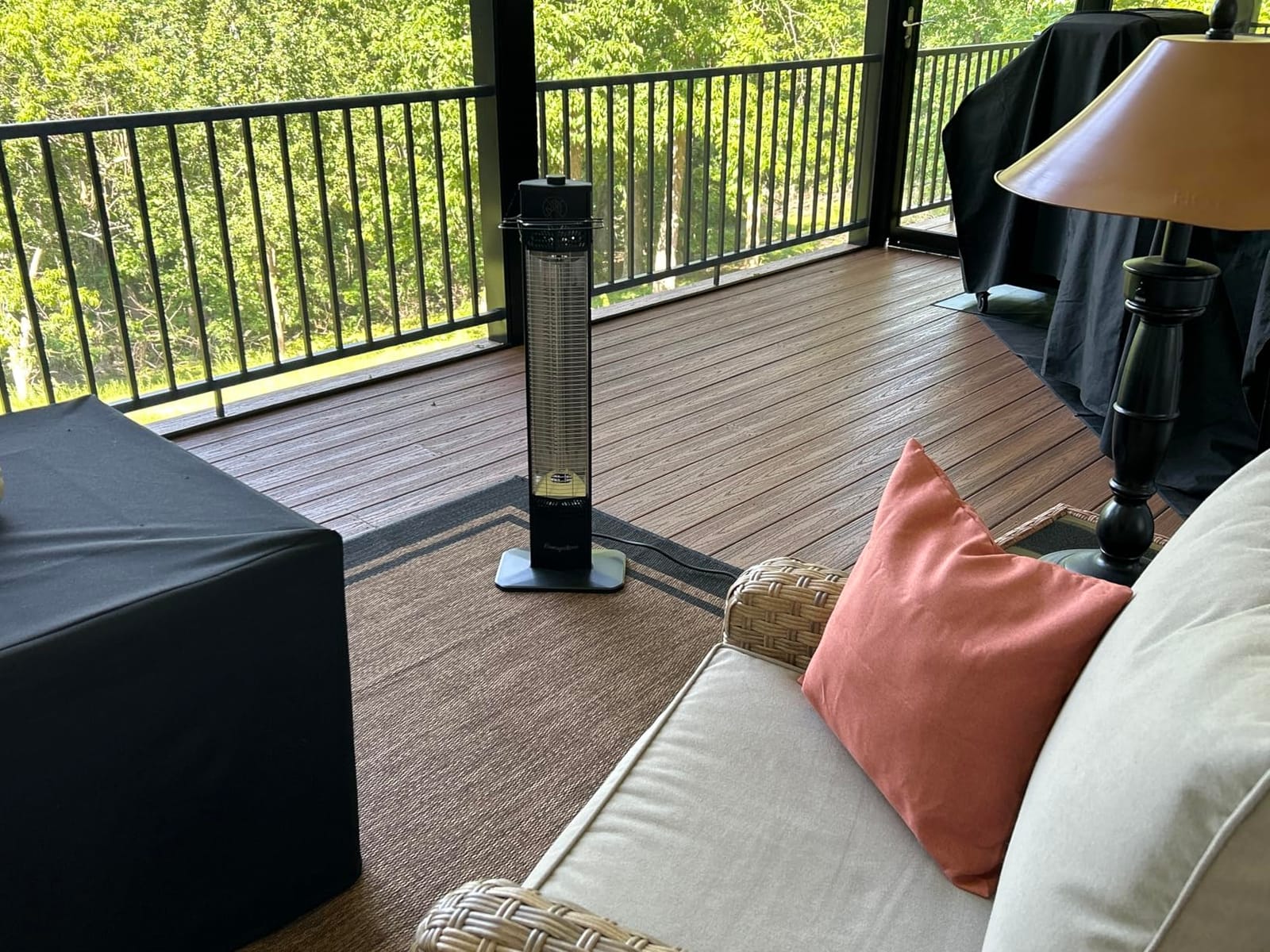 Encyclpo Patio Heater for Outdoor Use, 1500W Infrared, 36 in Portable Tower Heater, 3 Levels, IPX5 Waterproof, Tip-Over & Overheat Protection for Garage, Indoor, Large Room, Backyard, Home customer photo 1