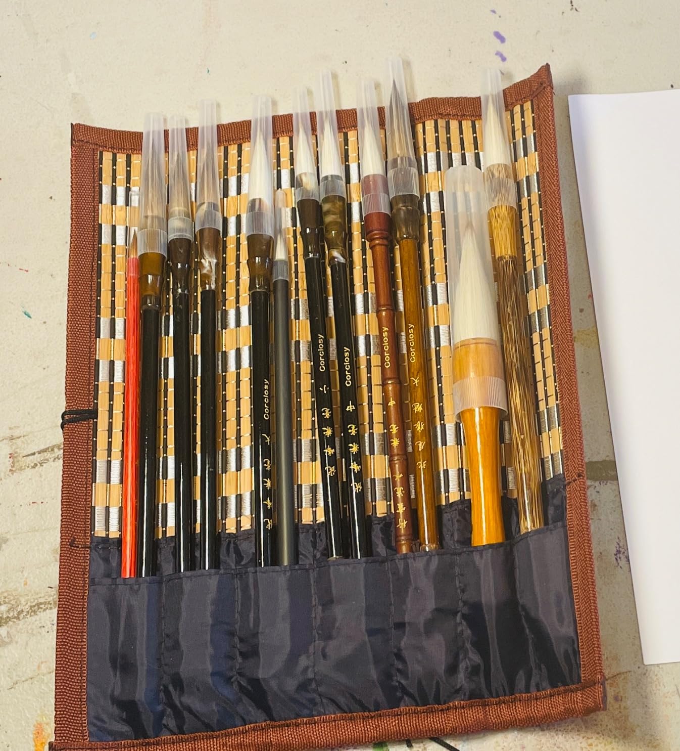 Corciosy Chinese Calligraphy Brush Set,Premium Watercolor Sumi Brushes-12ps customer photo 2