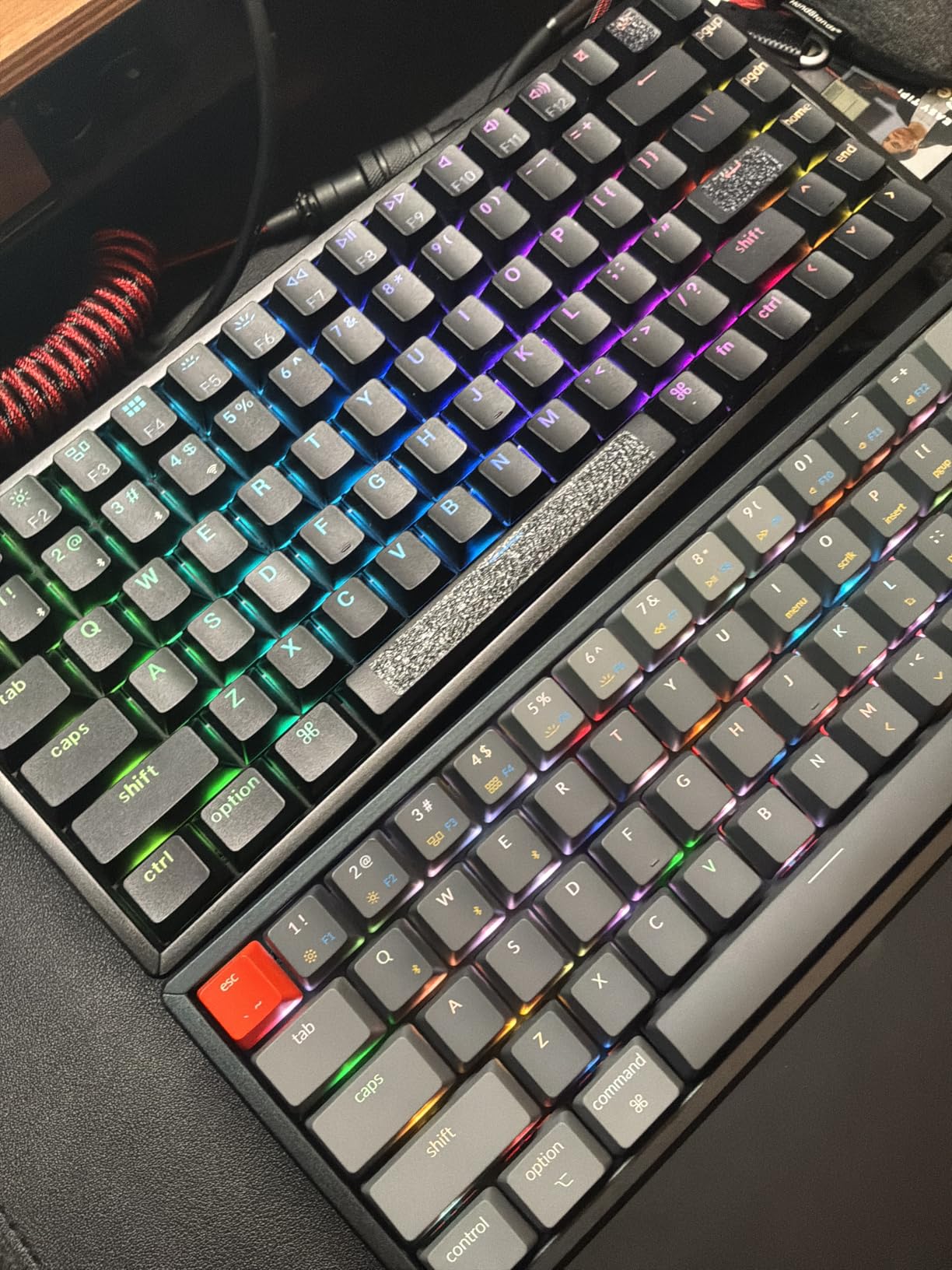 Keychron K2 HE Rapid Trigger Wireless Magnetic Custom Keyboard | Hall Effect Gateron Double-Rail Magnetic Switch, QMK 2.4 GHz Bluetooth 5.2 RGB Compatible with Mac Windows Linux - Aluminum customer photo 2