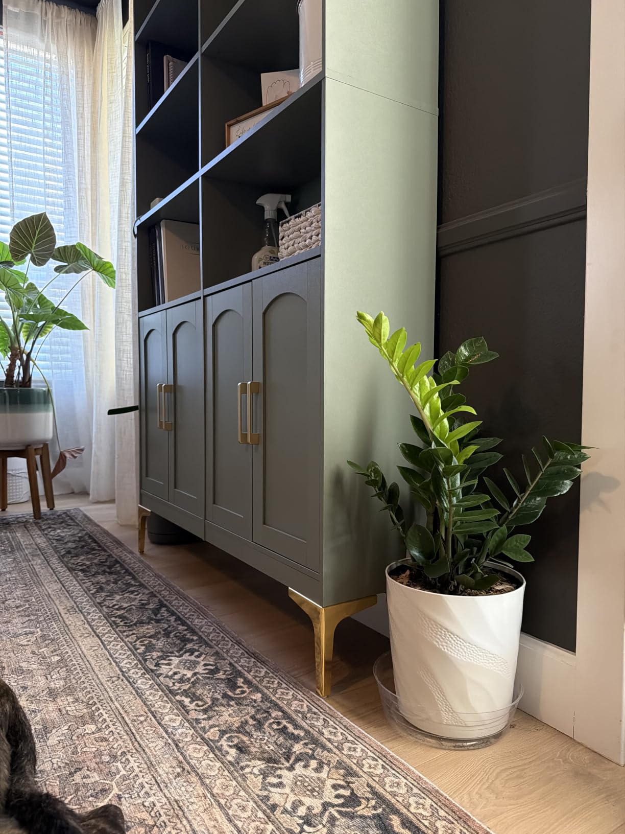 FACBOTALL Bookshelf and Bookcase with Doors, Double Wide Large Bookshelves | Industrial Open Display Shelves 6 Tier, 73'' Tall Bookshelf with Storage Cabinets for Office, Home, Living Room, Light Oak customer photo 2
