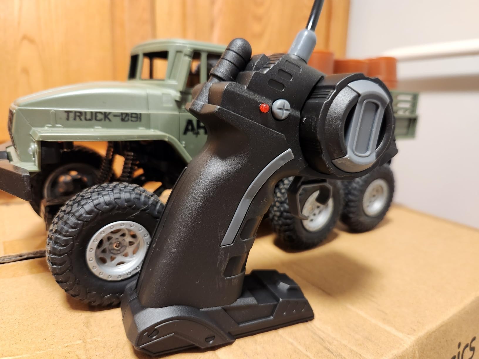 JPJCOOY RC Military Truck 6x6 Road Remote Control Car 1/16 Scale Remote Control Truck 4WD All Terrain Rock Army Transport Vehicle Toy Vehicle for Kids Children Boy Gift customer photo 2