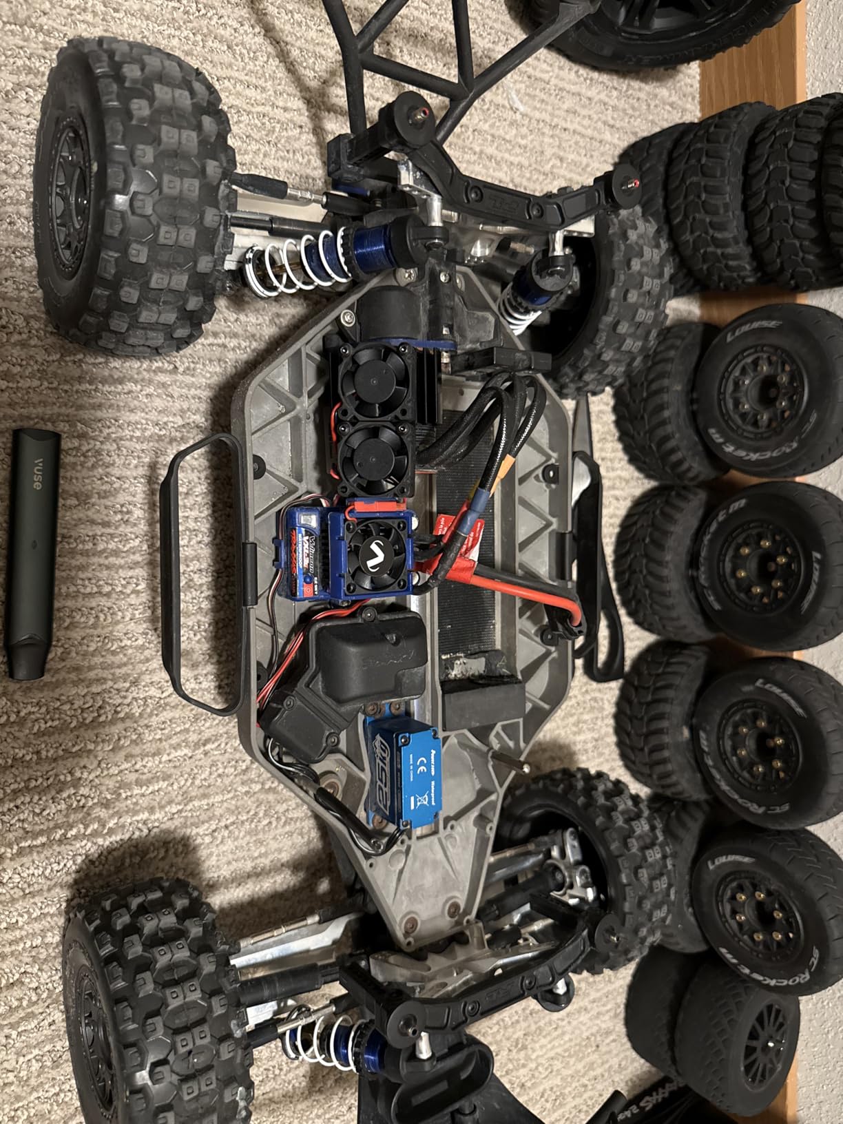 VXL-3s ESC Cooling Fan and Motor Cooling Fan Dual Fan Set Compatible with 1/10 Traxxas Slash 4x4 VXL Rustler 4X4 Stampede 4X4 Hoss 4X4 Velineon VXL-3s Heat Sink, Black customer photo 2