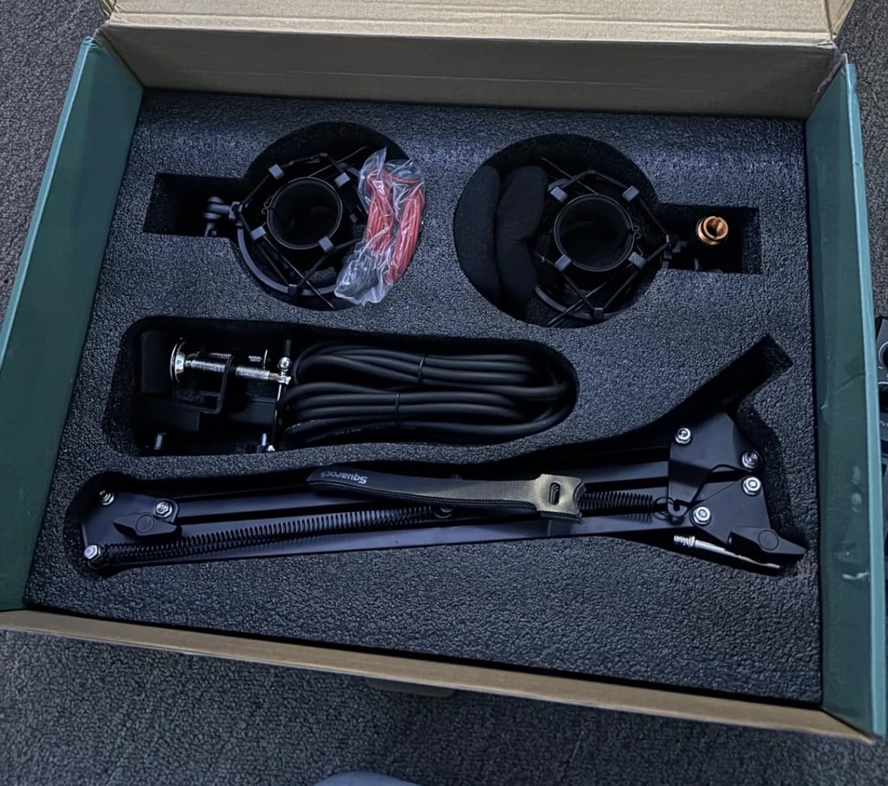 Podcast Equipment Bundle for 2, Dual Condenser mics with Audio Interface-V1 | All-Metal Podcast Kit with 2 Boom Arms, Pop-filters for Podcasting, Streaming, Recording, Gaming, TikTok, PC, Phone Beginner customer photo 1