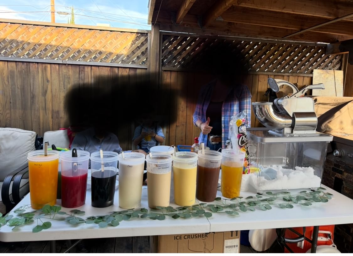 EUHOMY Snow Cone Machine, 661 Lbs/H Commercial Shaved Ice Machine with 48L Large Capacity, 300W Electric Ice Shaver with Dual Blades, ETL Certified Snow Cone Maker for Home & Commercial Use (Silver) customer photo 1