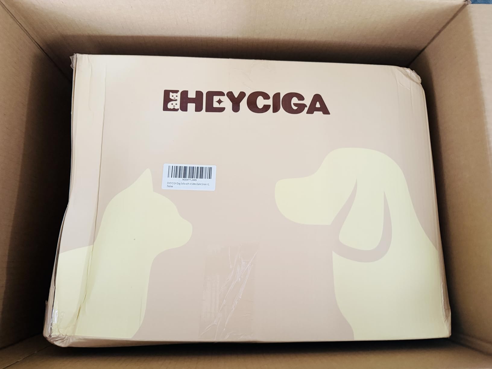 EHEYCIGA Orthopedic XL Dog Bed for Large Dog, Memory Foam Dog Couch, Grey | 42x30 Inch Extra Large Sized Dog Sofa with Sides customer photo 1