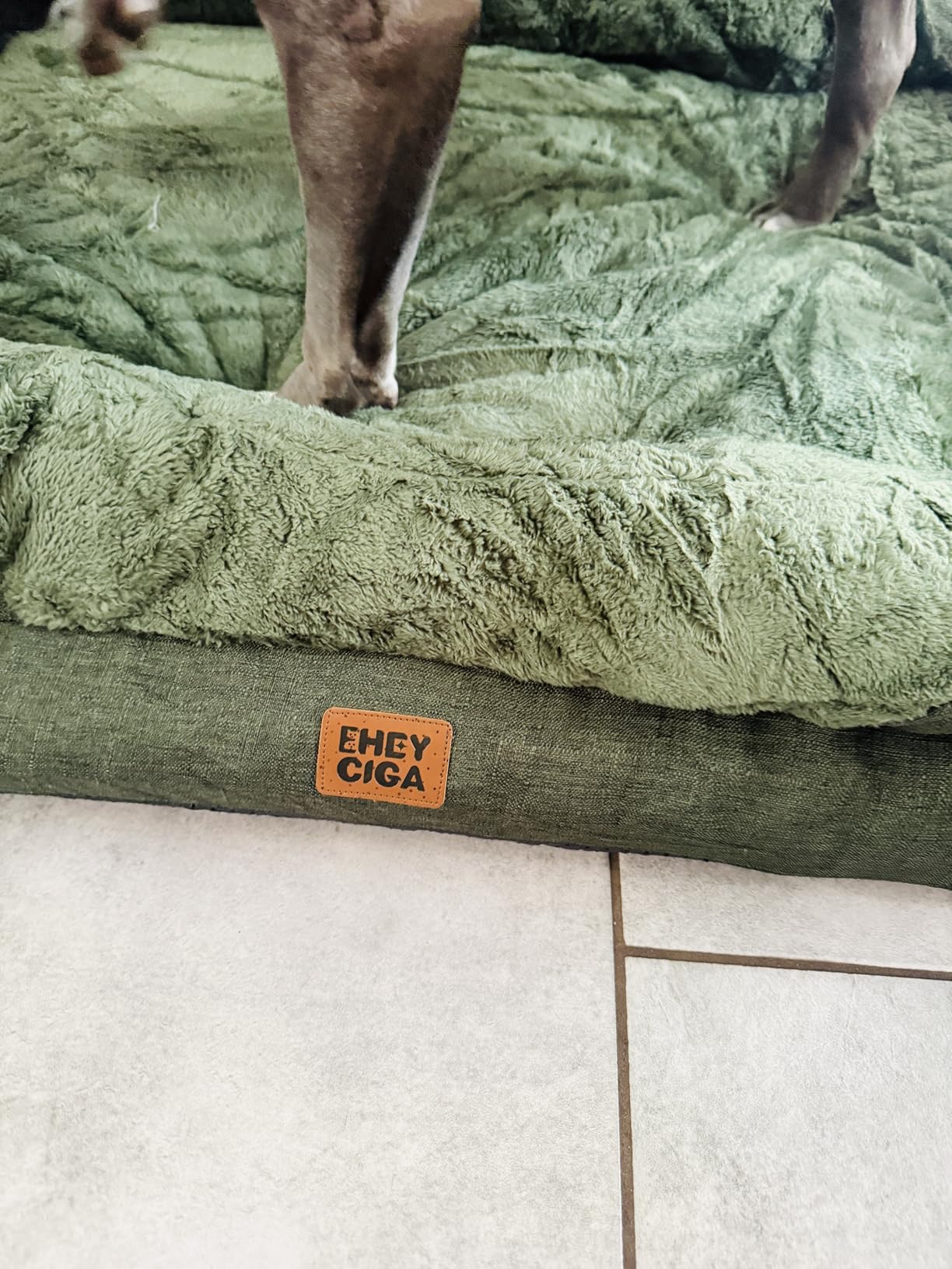 EHEYCIGA Orthopedic XL Dog Bed for Large Dog, Memory Foam Dog Couch | 42x30 Inch Extra Large Sized Dog Sofa with Sides, Waterproof Liner & Washable Removable Cover, Bolster Pet Couch customer photo 2