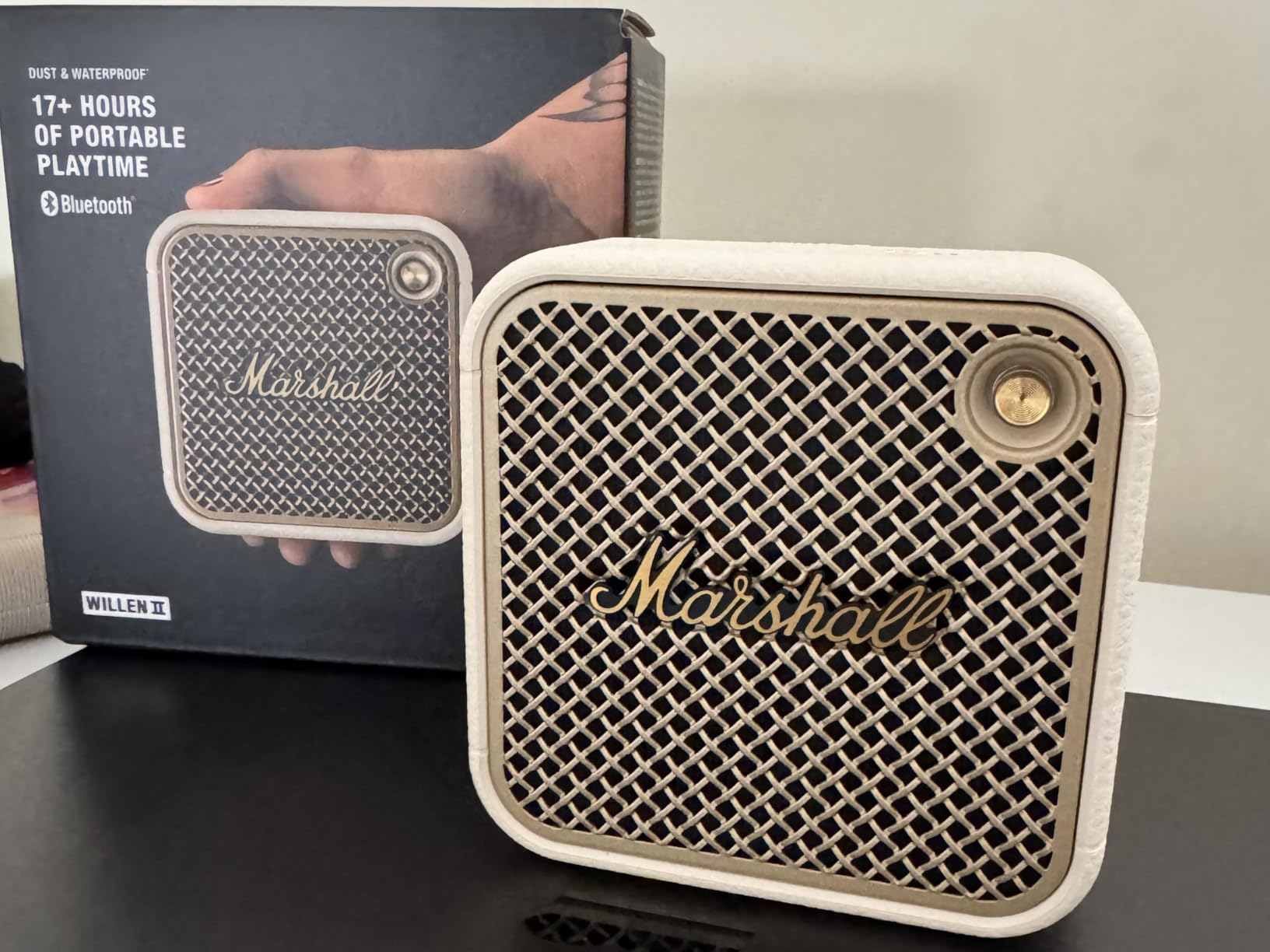Marshall Willen II Portable Bluetooth Speaker - Rugged Waterproof/Dust-Proof Design | Loud Stereo Sound, Deep Bass | Compact and Wireless for Travel and Outdoors - Cream customer photo 1