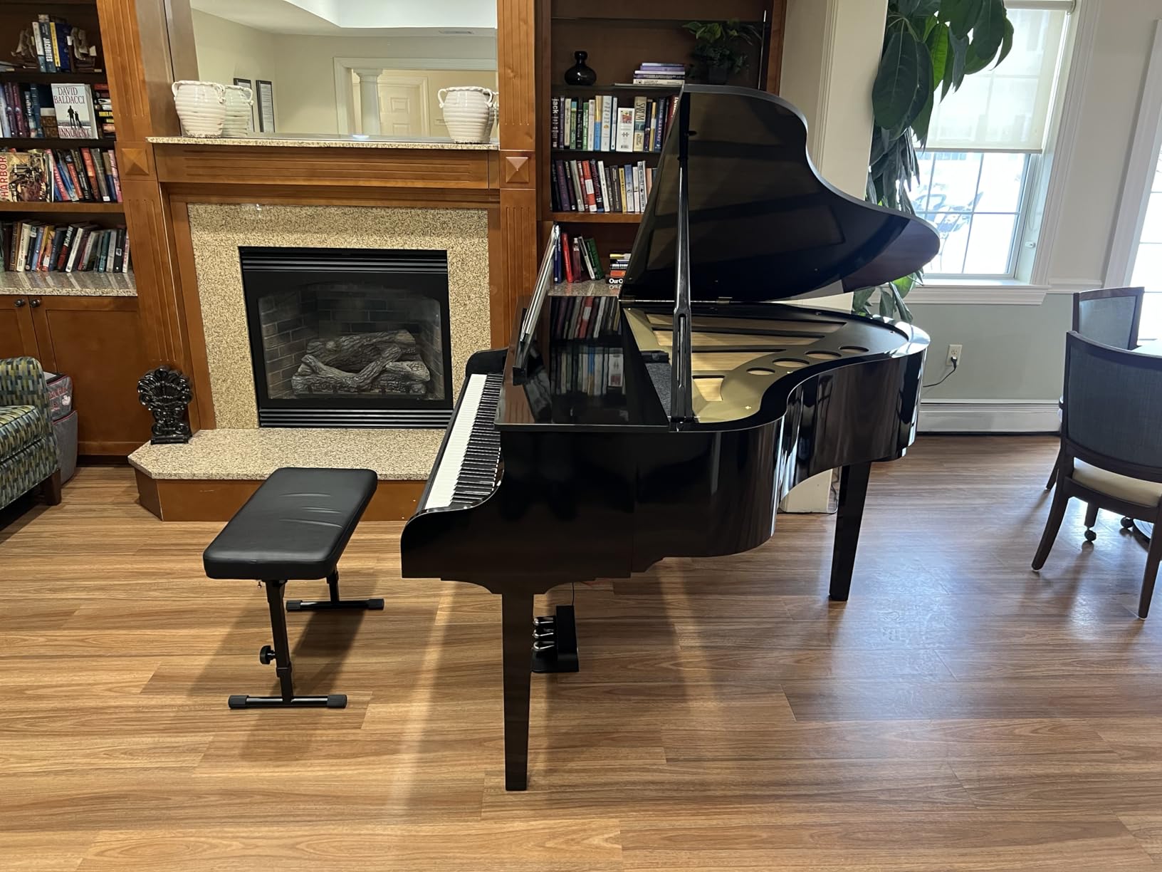 Liquid Stands Foldable Dual Adjustable Piano Bench with Black Cushion customer photo 1