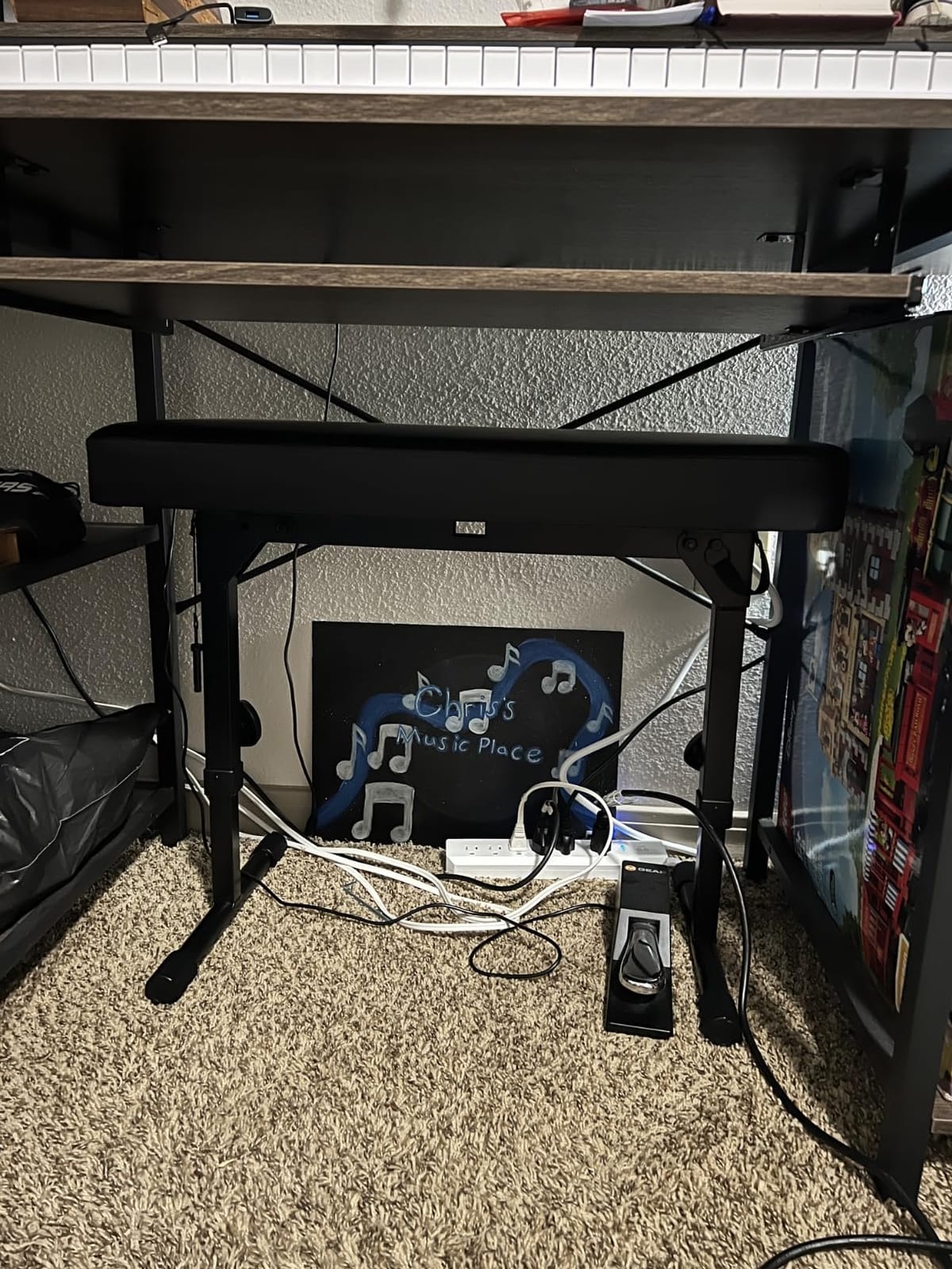 Liquid Stands Foldable Dual Adjustable Piano Bench with Black Cushion customer photo 2