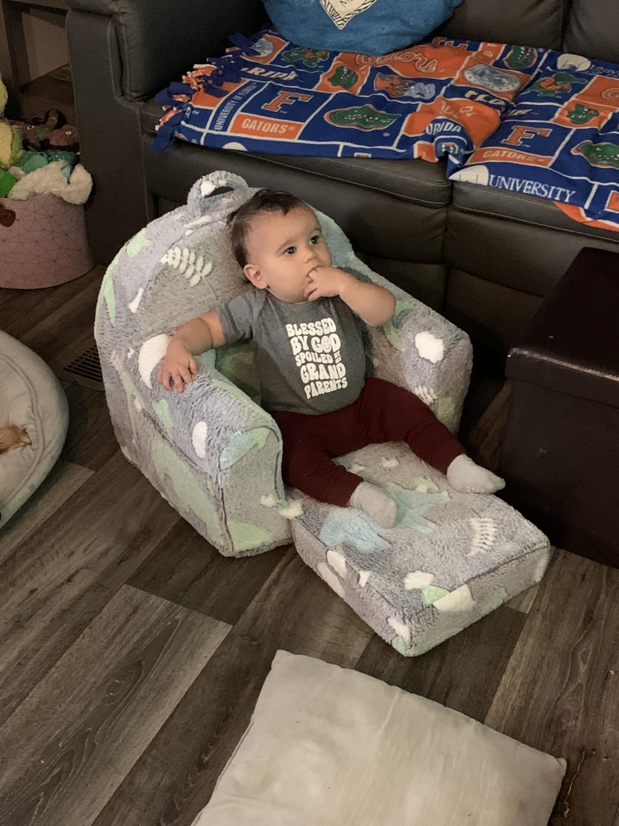 Sherpa Bear Toddler Couch Fold Out, Children Reading Chair, Flip Out Kids Couch (Brown Bear) customer photo 1