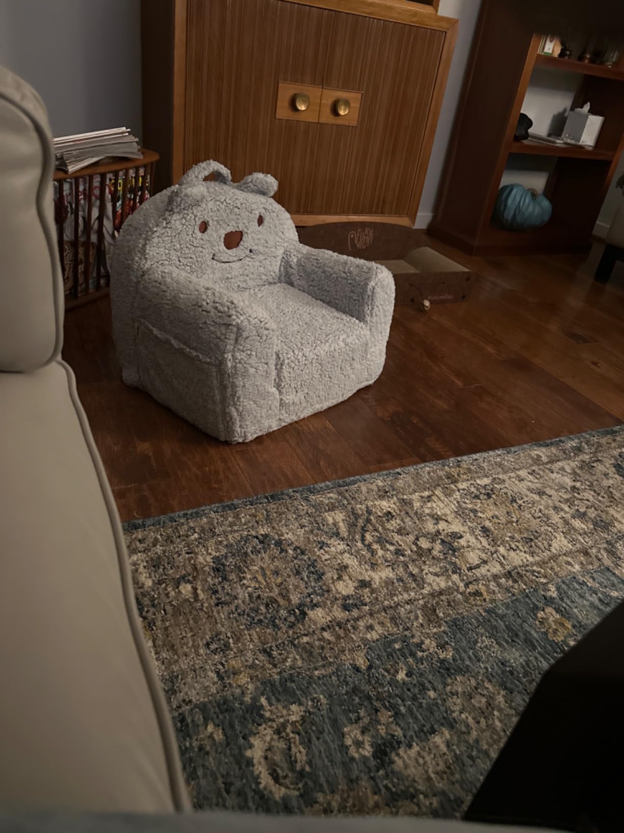 Sherpa Bear Toddler Couch Fold Out, Children Reading Chair, Flip Out Kids Couch (Brown Bear) customer photo 2