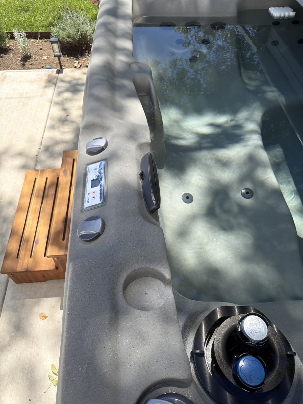 Lifesmart 5-Person Plug & Play 28-Jet Hot Tub Spa and Thermal Cover, Sand | 28-Jet Square Outdoor Spa with Thermal Cover, Ozonator, LED Light and Waterfall customer photo 2
