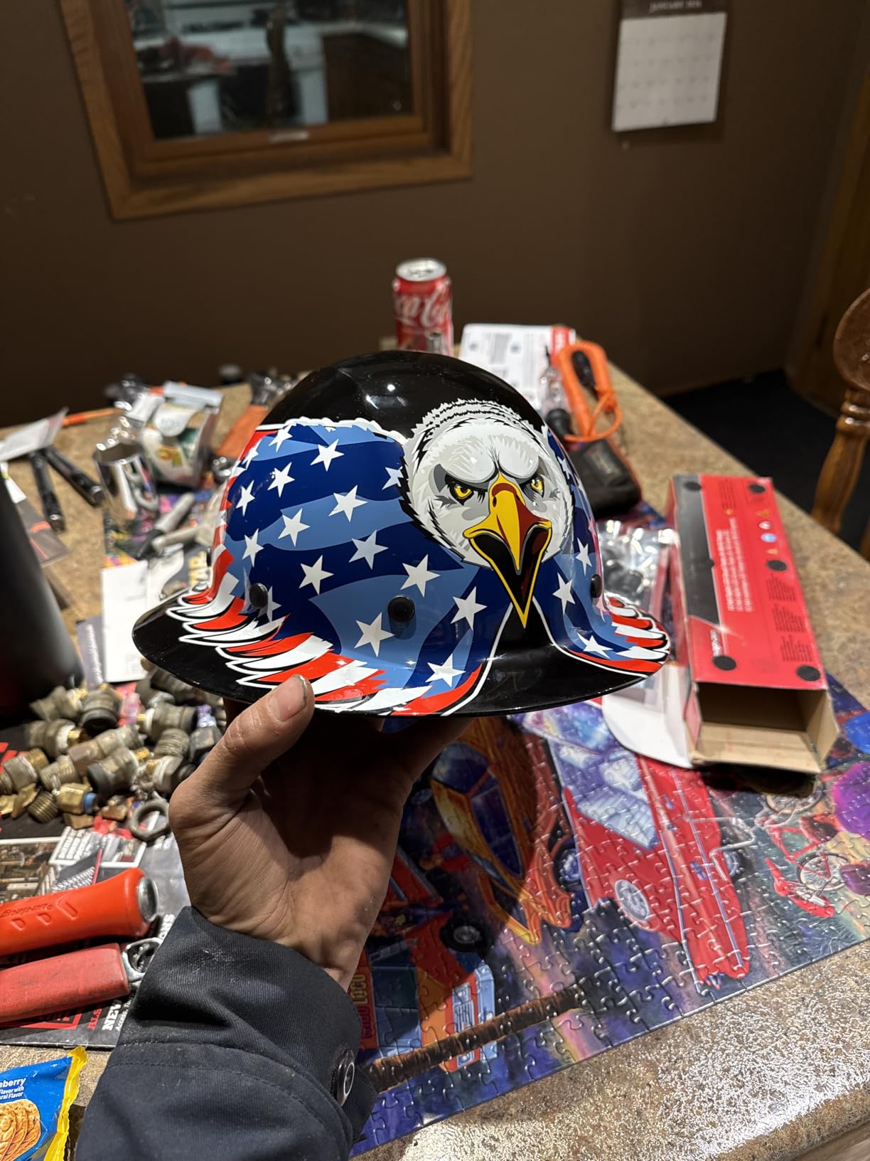 Dynamic WolfJaw Fiberglass Full Brim Hard Hat with Wheel Ratchet, 8 Point Suspension, ANSI/ISEA Z89.1 Type 1 Certified customer photo 2