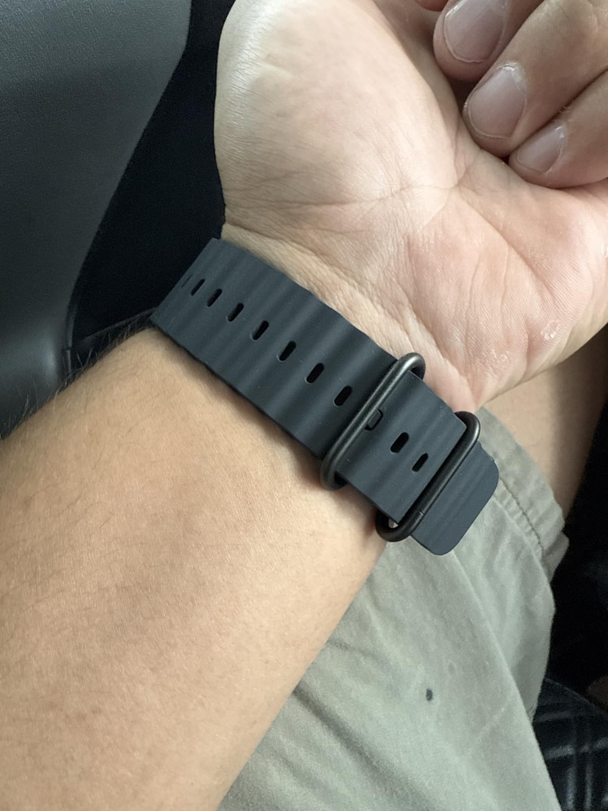 Apple Watch Band - Ocean Band (49mm) - Black with Natural Titanium Finish - Regular customer photo 1