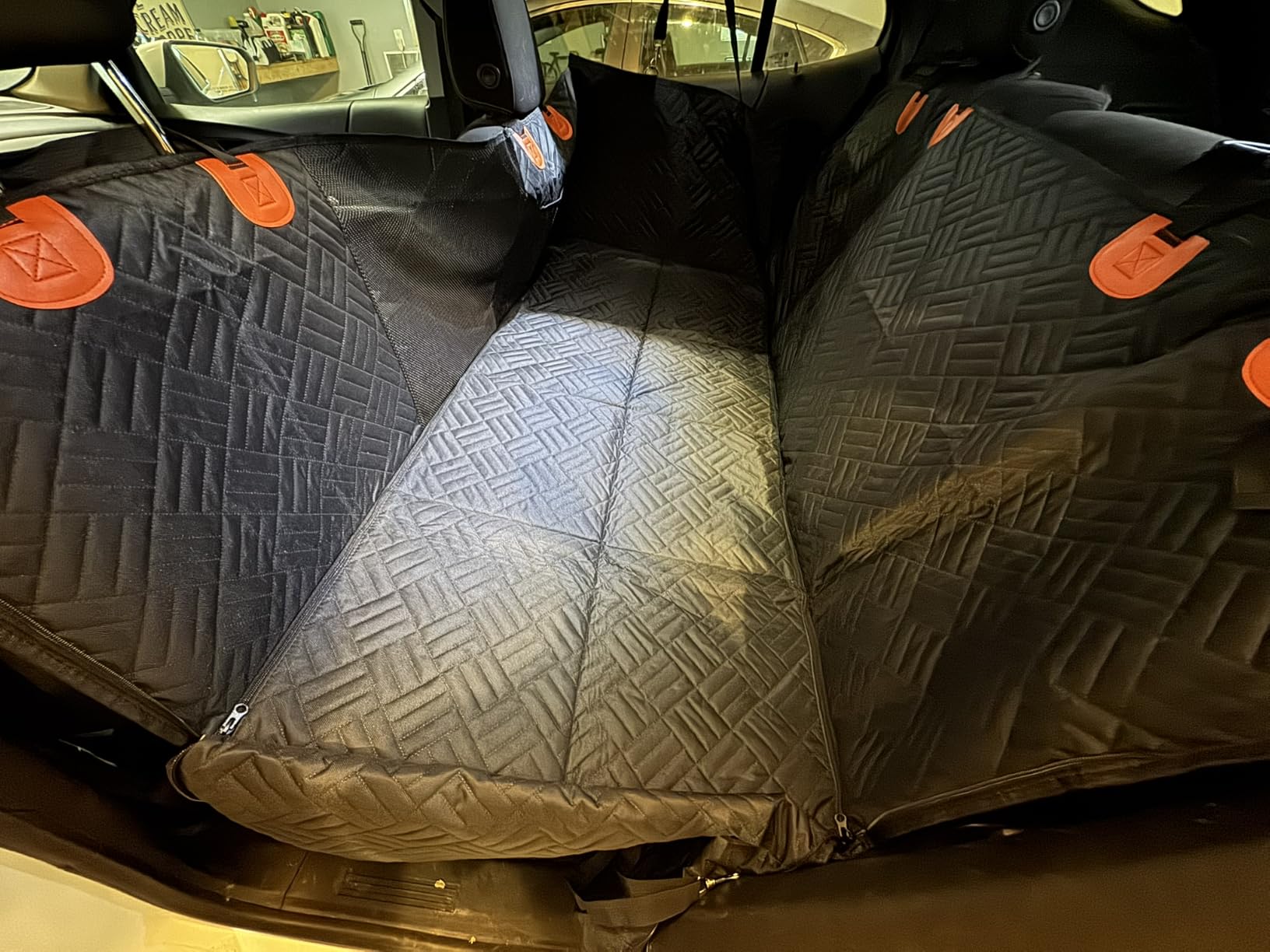 PROZAR Dog Car Seat Cover for Back Seat, Hard Bottom Back Seat Extender | Back Seat Pet Cover for Dogs - Supports 400lbs, Waterproof Heavy Duty Scratch Resistant, Dog Hammock for Car, SUV & Trucks customer photo 2