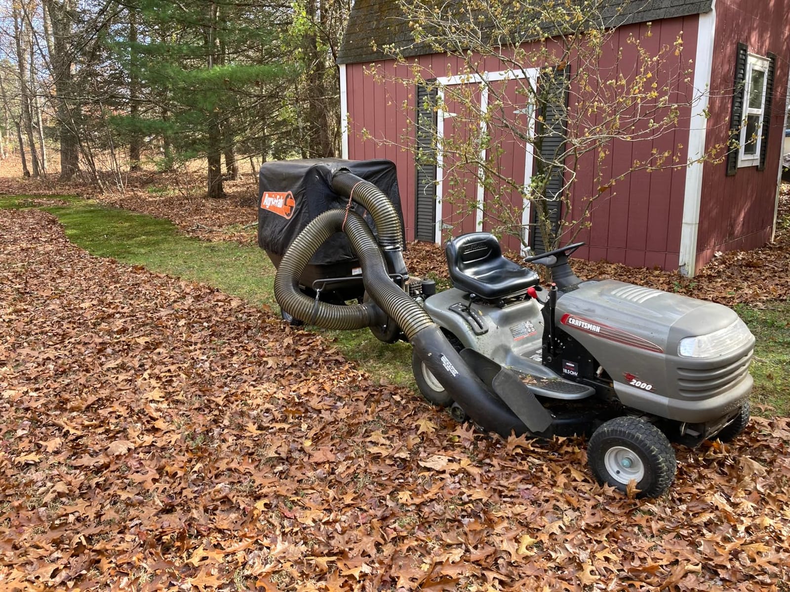 Agri-Fab Soft Top Mow-N-Vac Tow Behind Lawn Vacuum, 29 Cu Ft Leaf and Grass Collection System with 208cc Engine customer photo 2