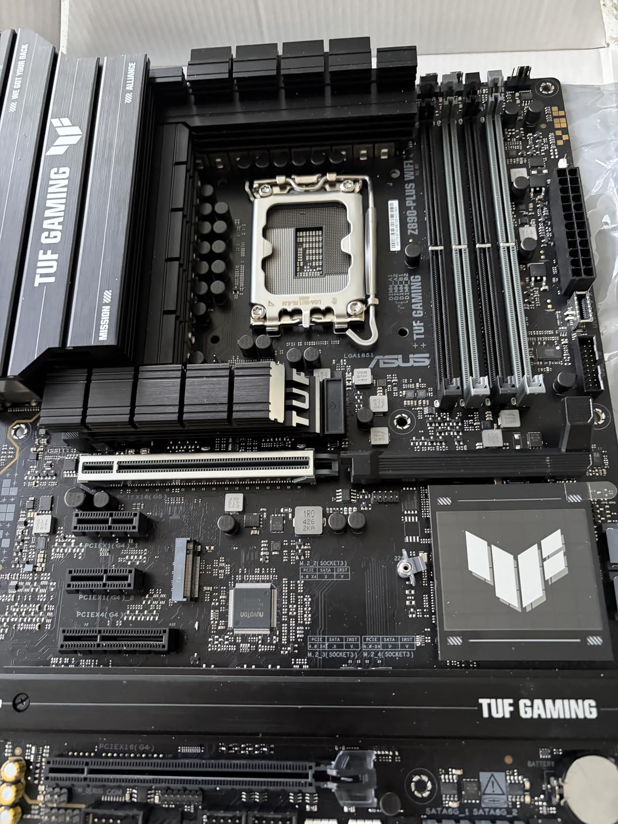 ASUS TUF Gaming Z890-PLUS WiFi Z890 LGA 1851 ATX Motherboard, Intel Core Ultra Series 2 Ready, Advanced AI PC-Ready, 16+1+2+1 Stages, DDR5, PCIe 5.0, Thunderbolt 4 Type-C, 4X M.2, Wi-Fi 7, 2.5Gb customer photo 1