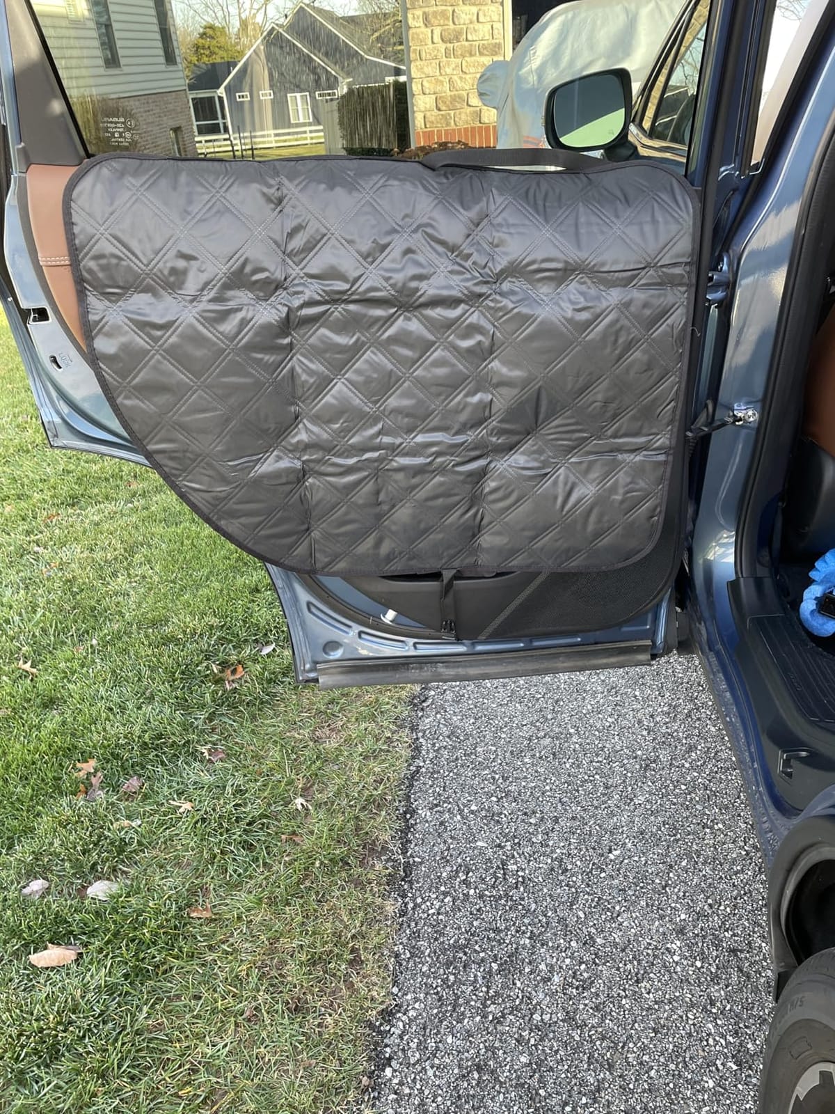 ALLANSING Dog Car Door Protector 2-Pack, Protects Doors from Dog Scratches, 900D Heavy Duty Thick Fabric, Window Roll Compatible & No Tint Damage, Secure Fit for Cars/SUVs/Trucks customer photo 1