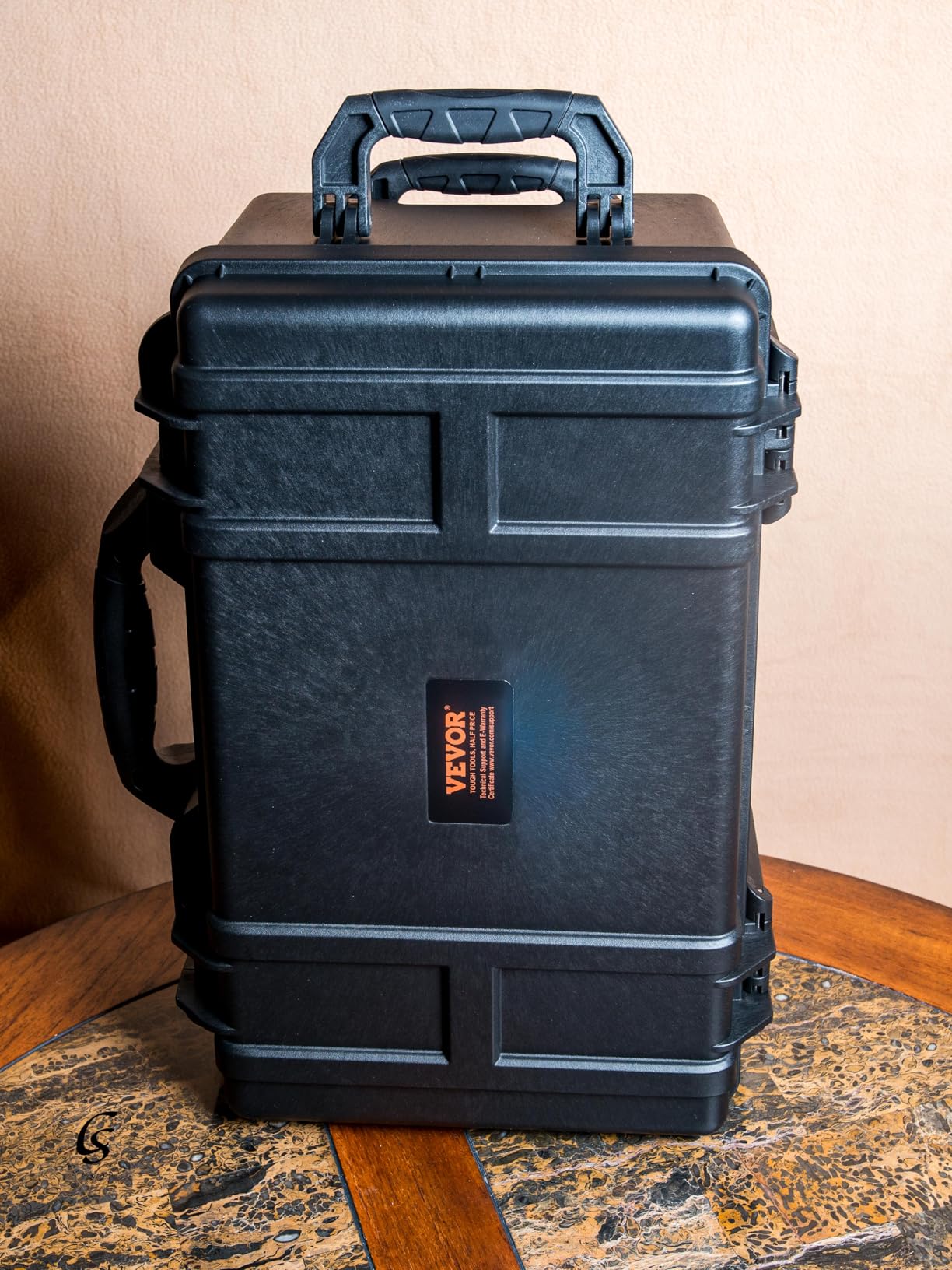VEVOR Weatherproof Hard Case, Heavy Duty Protective Dry Box with Pre-Cut Foam, Wheels & Retractable Pull Handle for Travel, Hunt, Military, Tactical, IP67 Waterproof Case for Cameras (21.7*13.4*9.5