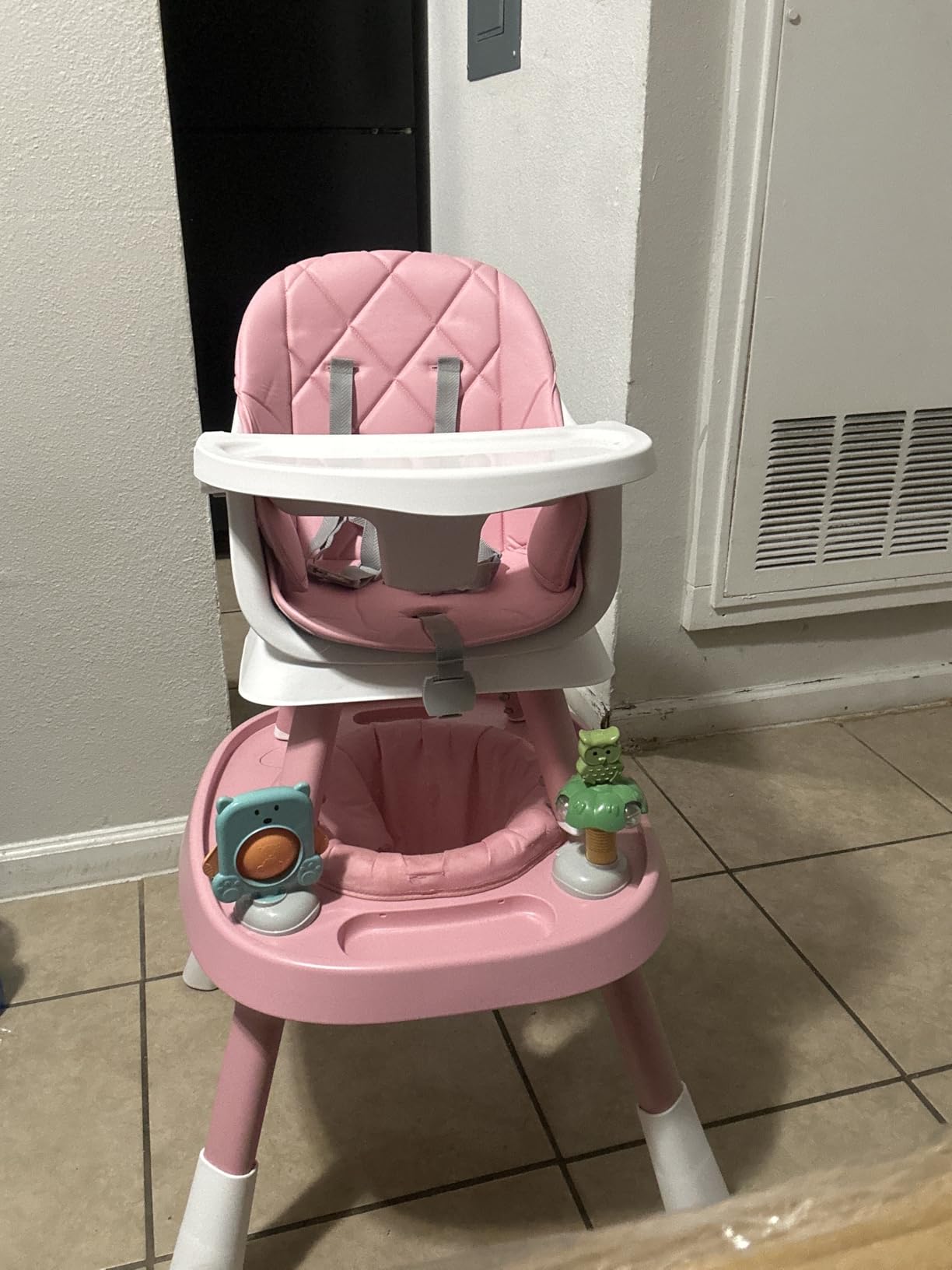 Babyliebe 15-in-1 Baby High Chair, Convertible Highchair for Babies and Toddlers with Activity Center, Booster Seat, Building Block Table, Toddler Chair with Safety Harness, Removable Tray (Gray) customer photo 1