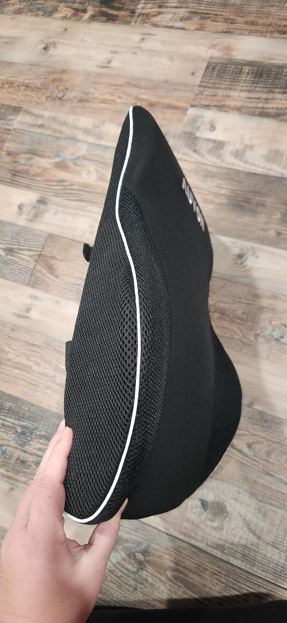 AUVON Lumbar Support Pillow for Office Chair with Patented Bulge for Lower Back Support, Ergonomic Office Home Essentials Improve Posture, Memory Foam Chair Cushion with Straps for Home, Office, Car customer photo 1