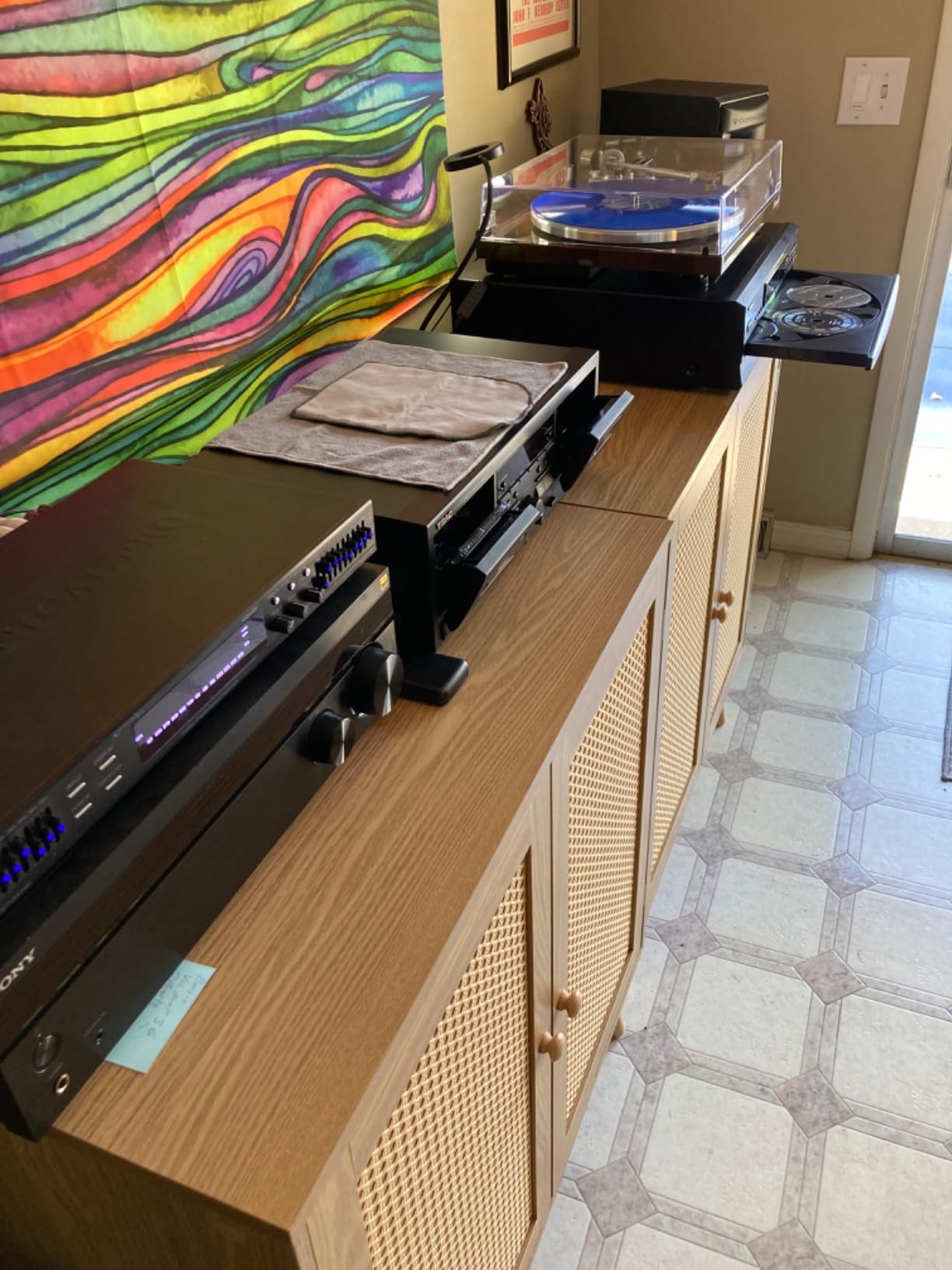 TEAC W-1200 Dual Cassette Deck with Recorder with USB Pitch Control Karaoke-Mic-in and Remote (Silver) customer photo 1