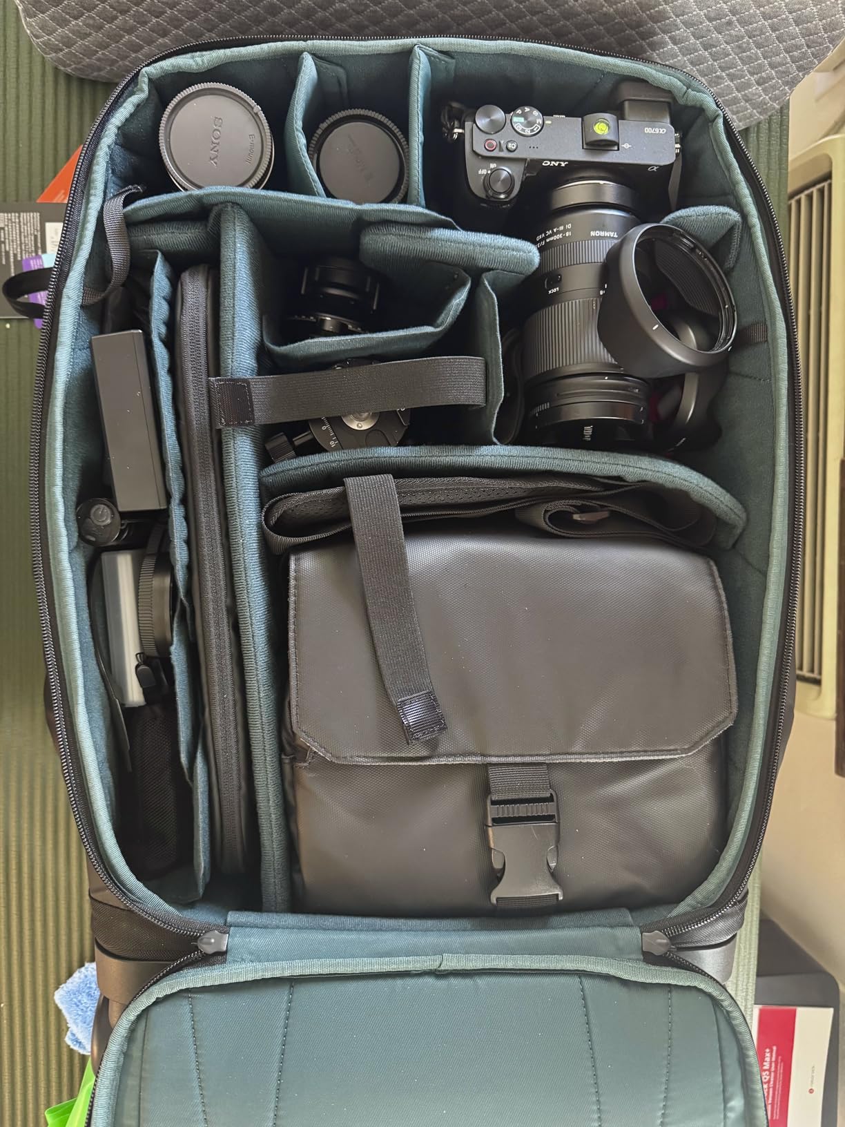 PGYTECH 2-in-1 Roller Camera Backpack, DSLR/SLR/Mirrorless Bag for Travel Photographers, Rolling Luggage with Tripod & Removable Modular & Rain Cover, Compatible with Canon, Nikon, Sony customer photo 1