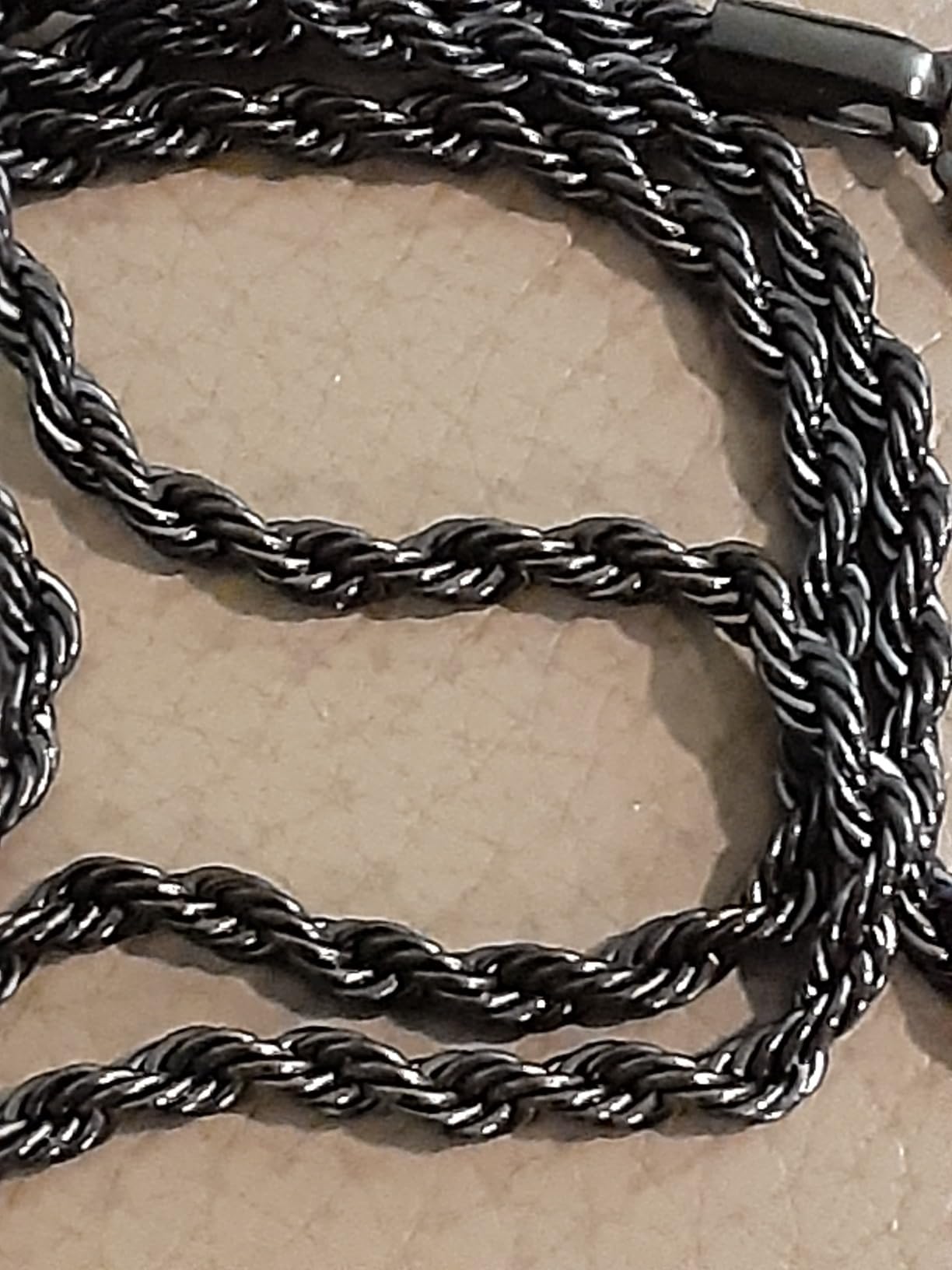 RTZN Gold Rope Chain for Men - 3mm, 4mm Mens Rope Chain - Premium Stainless Steel Necklace for Men & Boys - Non-Tarnish & Waterproof Black, Silver, Gold Mens Chain Necklaces - 18/20/22/24/26