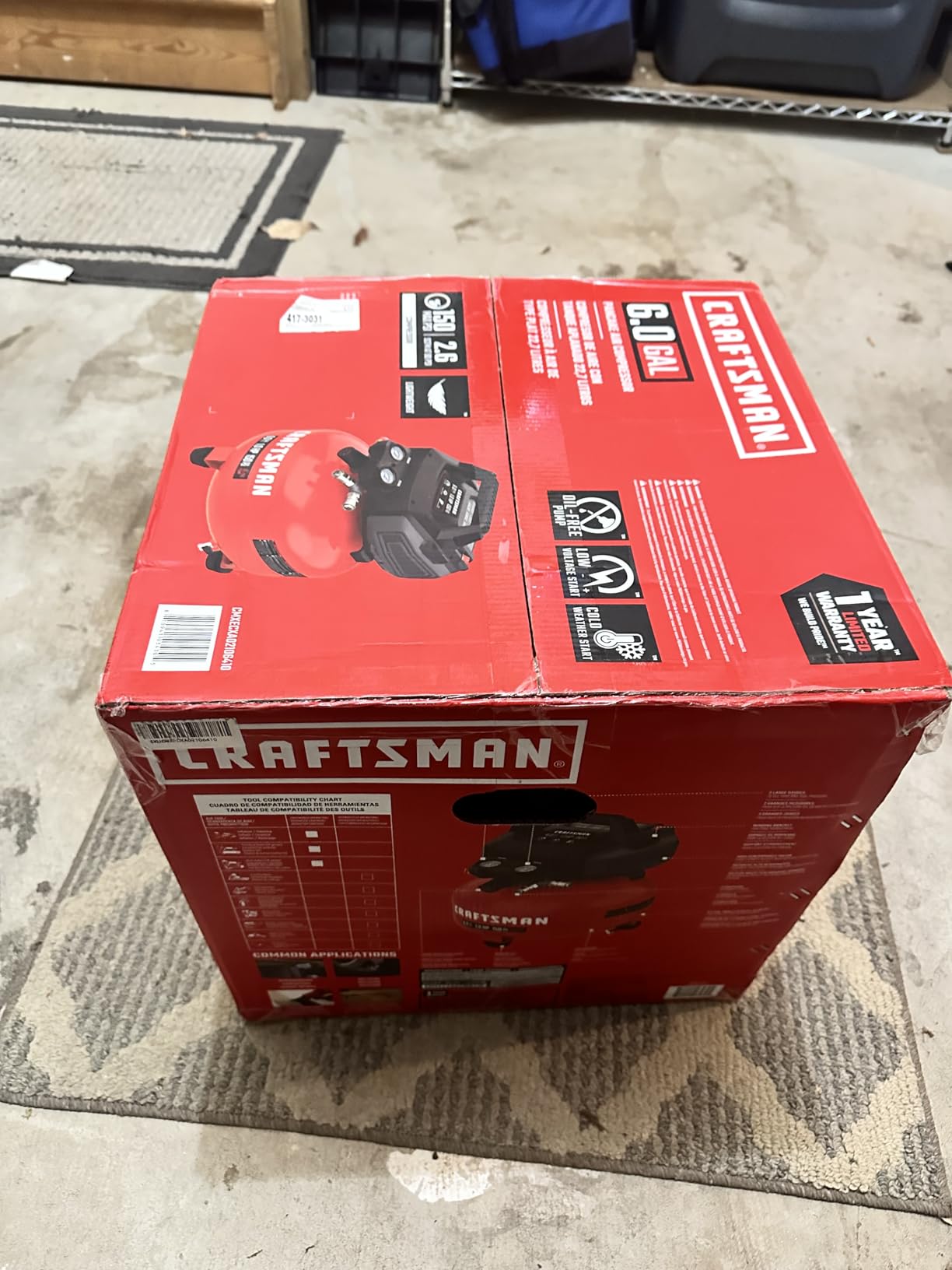 CRAFTSMAN 6 Gallon 150 PSI Oil-Free Pancake Air Compressor CMXECXA02106410 | 2.6 SCFM at 90 PSI with Dual Couplers for Nailers, Tire Inflation, and Woodworking customer photo 2