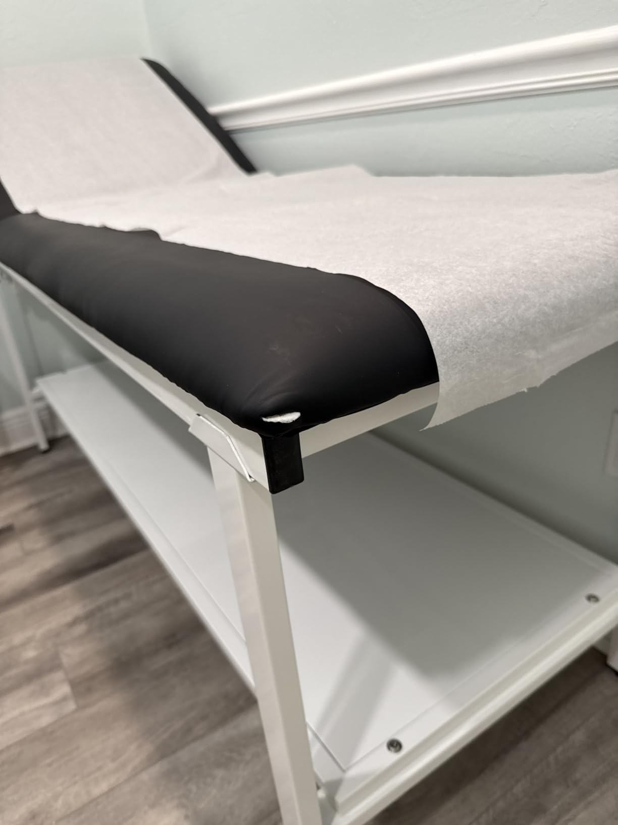 Adjustable Exam Table with Paper Roll Dispenser & Shelf, Physical Therapy Medical Exam Table, Patient Examination Bed, Durable, Low Maintenance and Holds Up to 400 Lbs (Black) customer photo 2