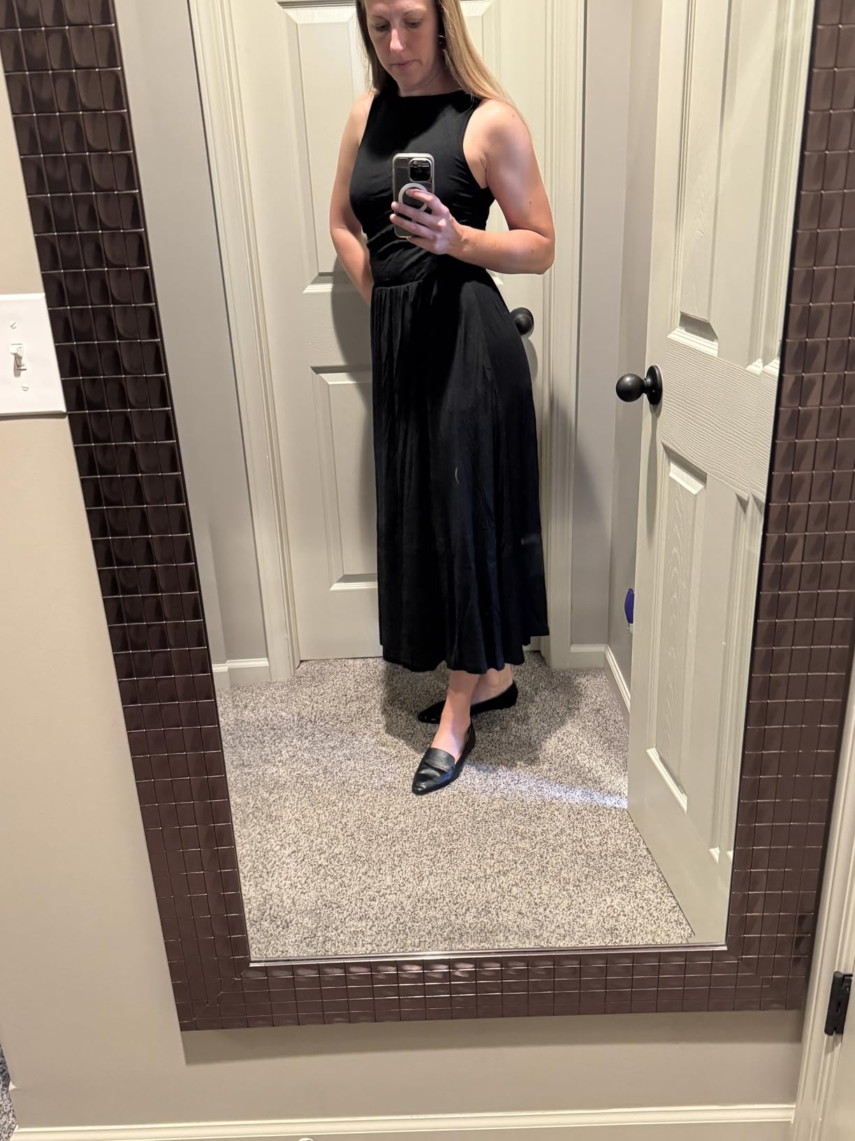 BTFBM Summer Maxi Dresses for Women Sleeveless Casual Dress Crewneck High Waisted Ruched Tank A Line Dresses customer photo 1