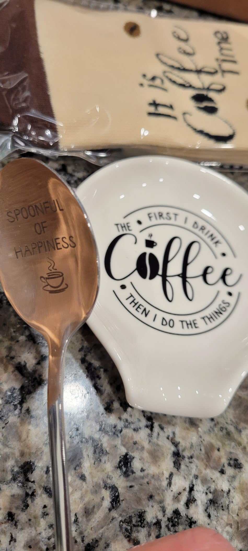 iAOVUEBY Coffee Gifts, 6PCS Coffee Gift Basket, Coffee Lover Gift Set Includes Coffee Mug Spoon Rest Holder Coffee Socks Keychain customer photo 1