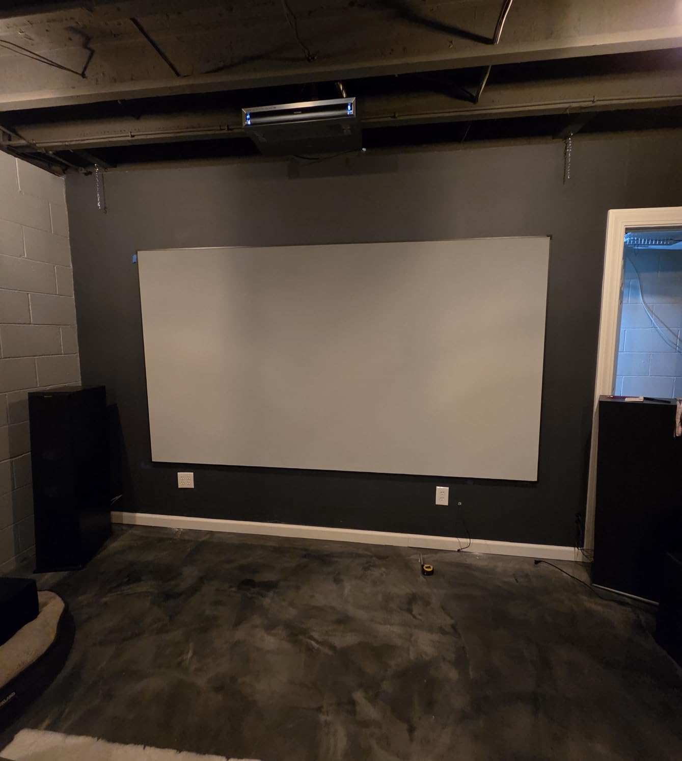 NothingProjector ALR Screen for Ultra Short Throw Projector, 120 inch | 95% Ambient Ceiling Light Rejecting, 4K/8K UHD Active 3D, Fixed Frame 16:9, Wall Mount Anti Daylight UST, Black Series customer photo 1