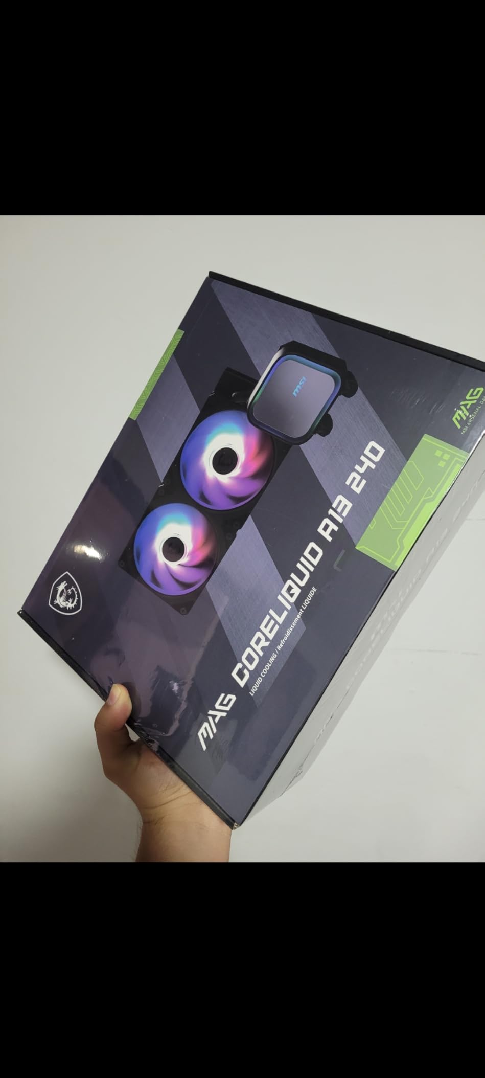 MSI MAG Coreliquid A13 240 - AIO ARGB CPU Liquid Cooler - 240mm Radiator - LGA 1700/1851 / AM5/AM4 Compatible - Dual 120mm ARGB PWM Fans, Black customer photo 2