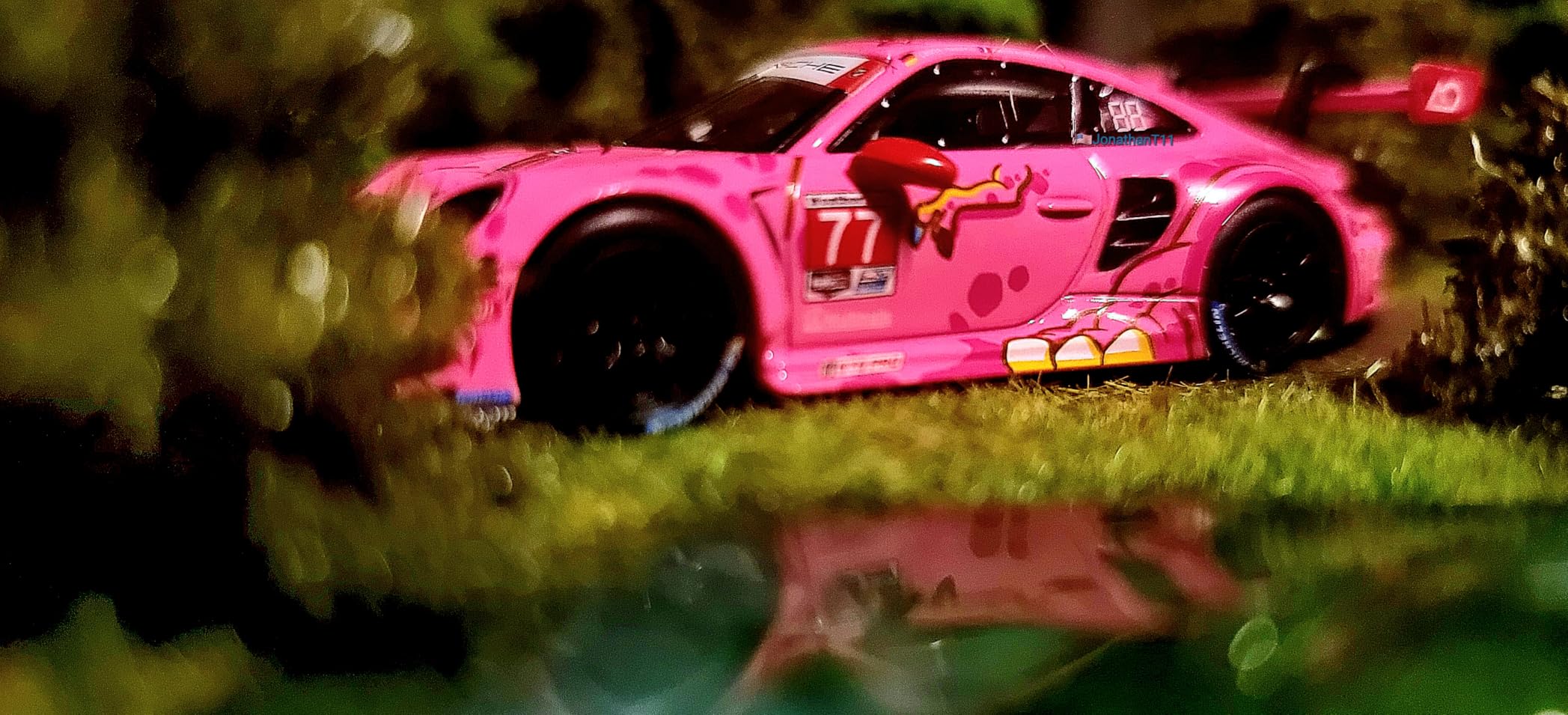 1:64 Scale Diecast Model Car Compatible with Porsche 911 GT3 R #77 AO Racing 2025 IMSA Petit Le Mans Limited Edition by MINI GT MGT01143 customer photo 1