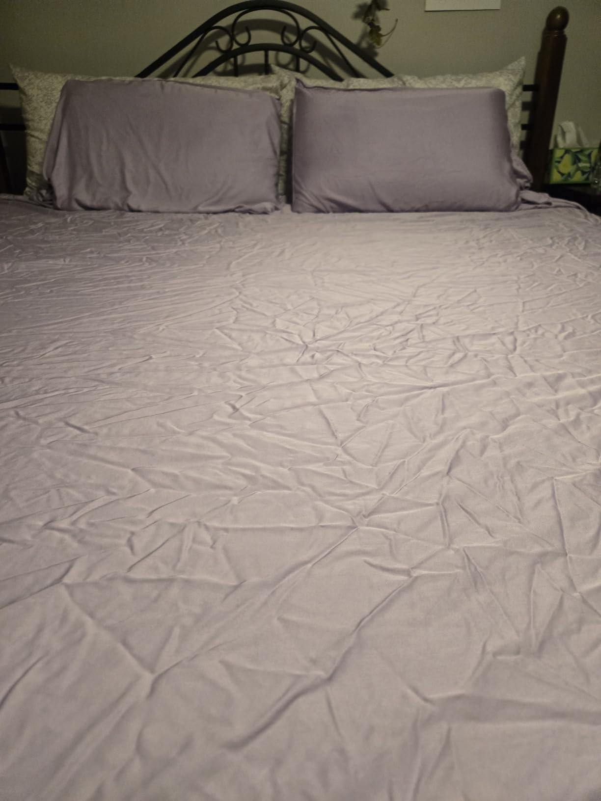 Pure Bamboo King Sheets, Genuine 100% Organic Viscose Derived from Bamboo Bed Sheet Set, Luxuriously Soft & Cooling, Double Stitching, 2 Year Quality Promise (King, Glacier) customer photo 2