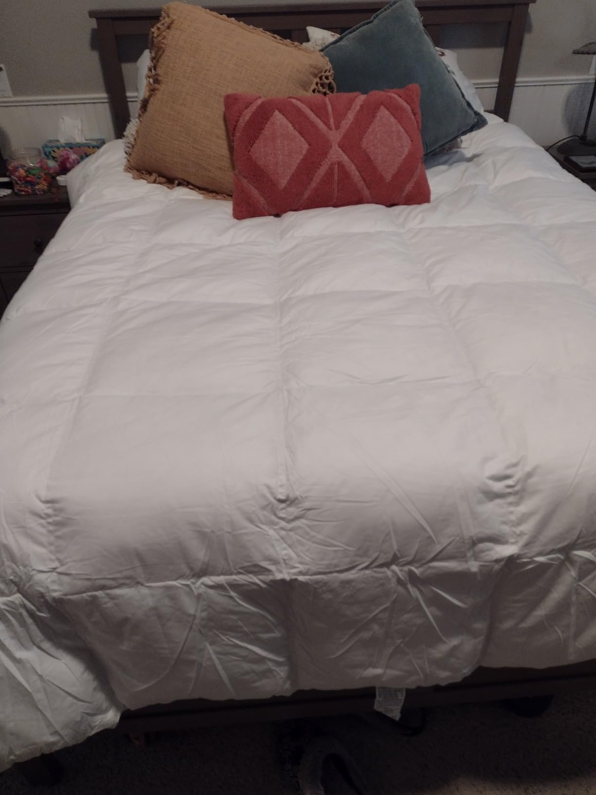 Martha Stewart Goose Down Fiber Cotton Comforter Duvet Insert Queen | Ultra-Soft 1cm Breathable Panel Hotel Collection Hypoallergenic Comforter All Season Medium Warmth 90x90 customer photo 2