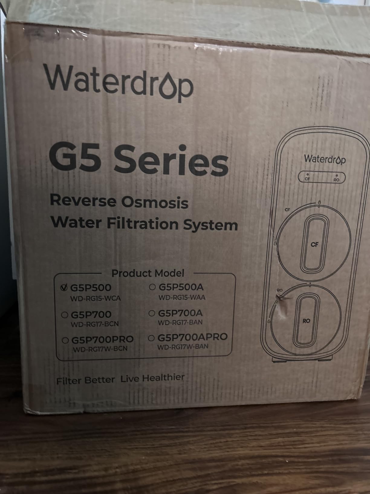 Waterdrop G5P700A Alkaline Mineral Reverse Osmosis Water Filter, 700 GPD | NSF/ANSI 58 & 372 Certified, 8-Stage RO Water Filtration System, 2:1 Pure to Drain, Tankless RO System with Smart LED Faucet customer photo 1