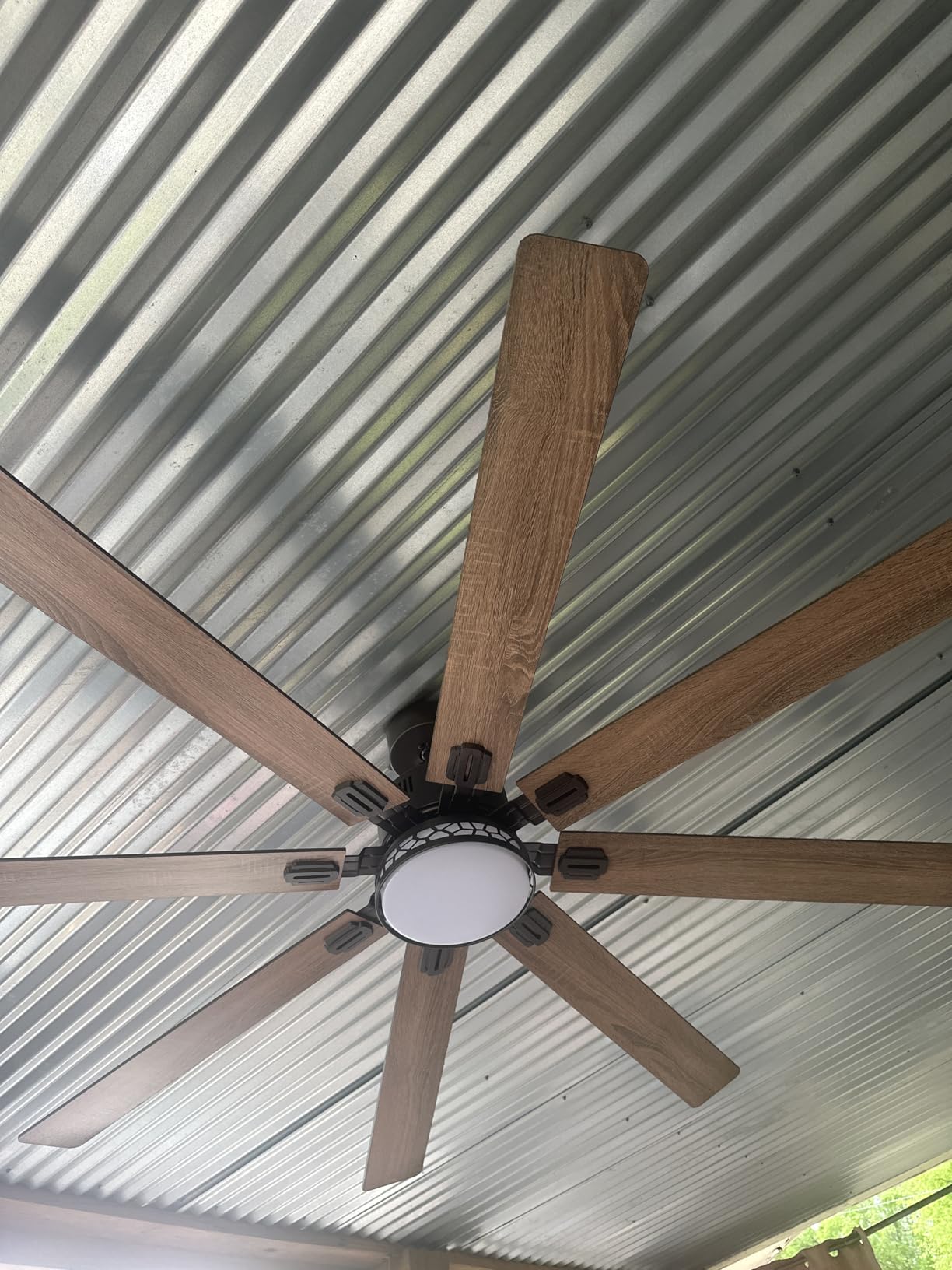 Fanbulous 84 Inch Large Modern Farmhouse Ceiling Fan with Lights and Remote | 8745 CFM High Airflow, Up to 800 Sq. Ft. Coverage, Damp Rated, 6 Speeds, Timer, 3CCT, Dual Finish, Indoor, Outdoor, Big Room customer photo 2