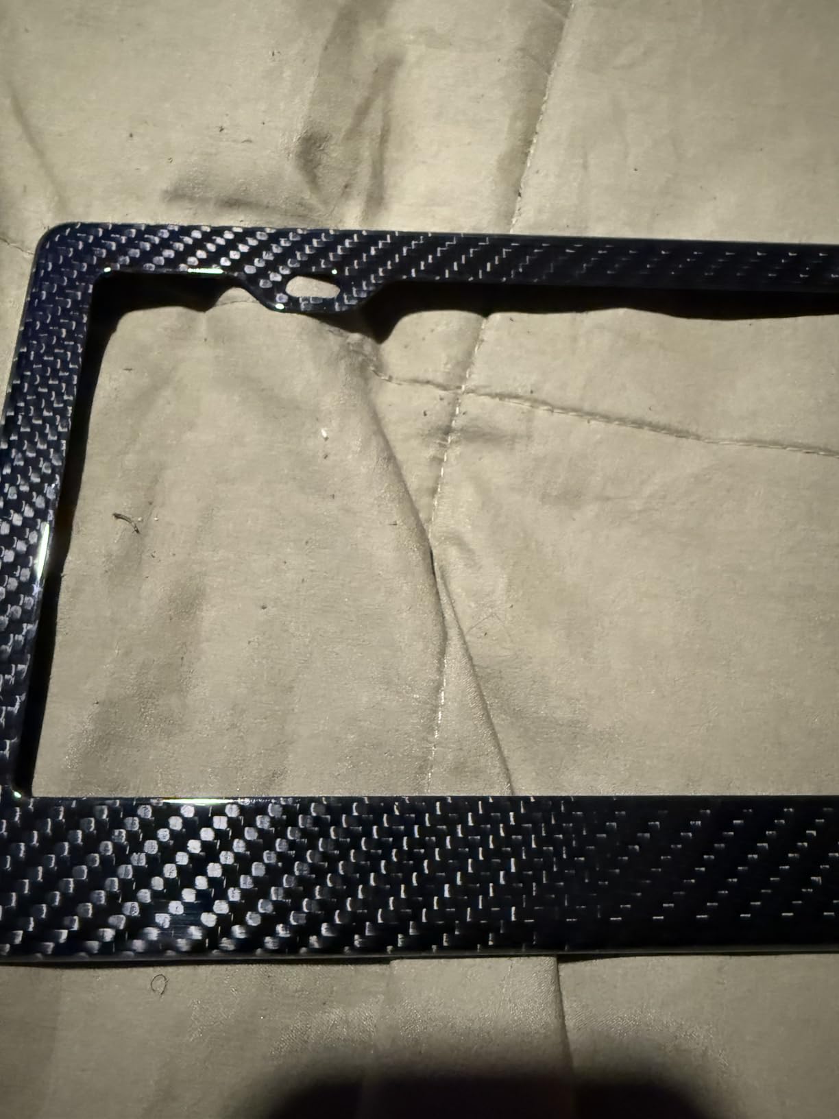 Real Carbon Fiber License Plate Frame, 100% Pure Carbon Fiber Frame, Black License Plate Holder Cover with Screw Caps, Anti-Vibration Pads, (Twill 2 Hole) customer photo 1