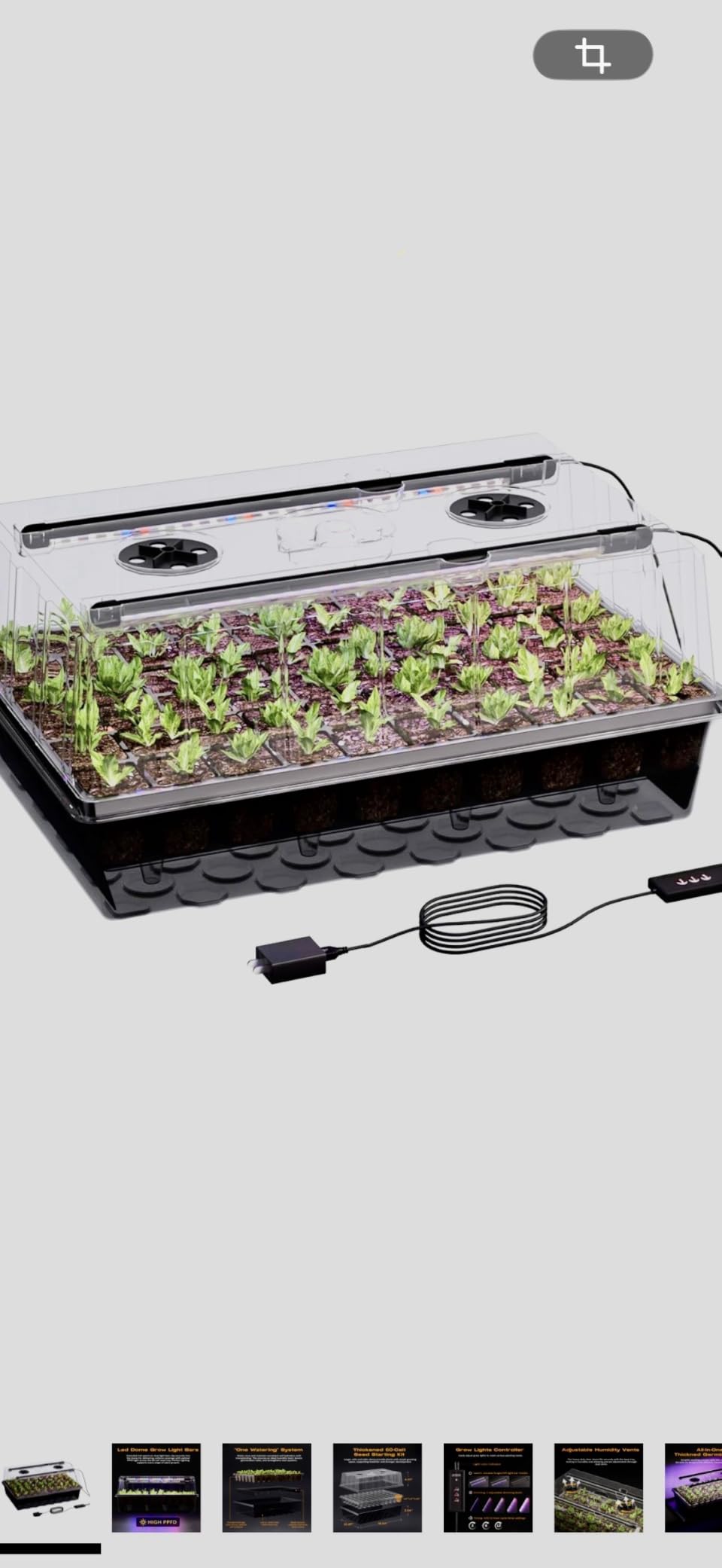 Patigrow 120-Cell Self-Watering Seed Starter Tray with Grow Light customer photo 1