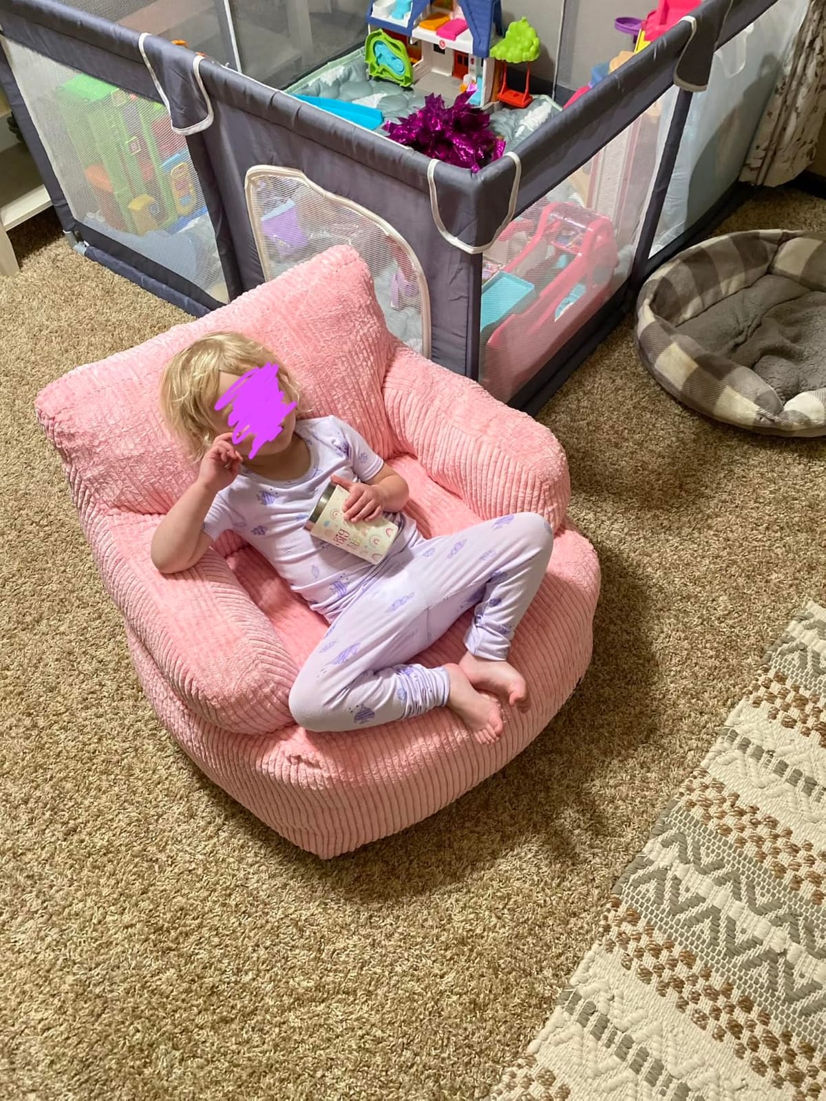 MAXYOYO Kids Bean Bag Chair, Stuffed Bean Bag Sofa, Beige, Standard - Bean Bag Chair for Boys and Girls customer photo 2
